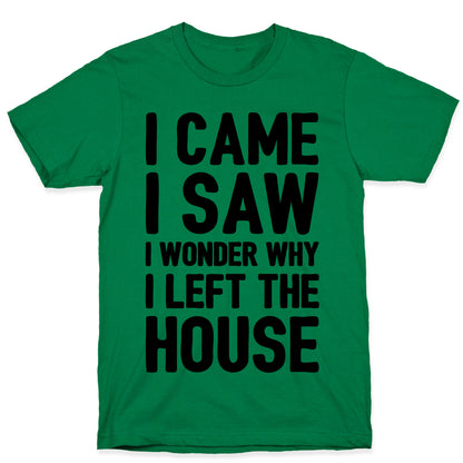 I Came I Saw I Wonder Why I Left The House  T-Shirt