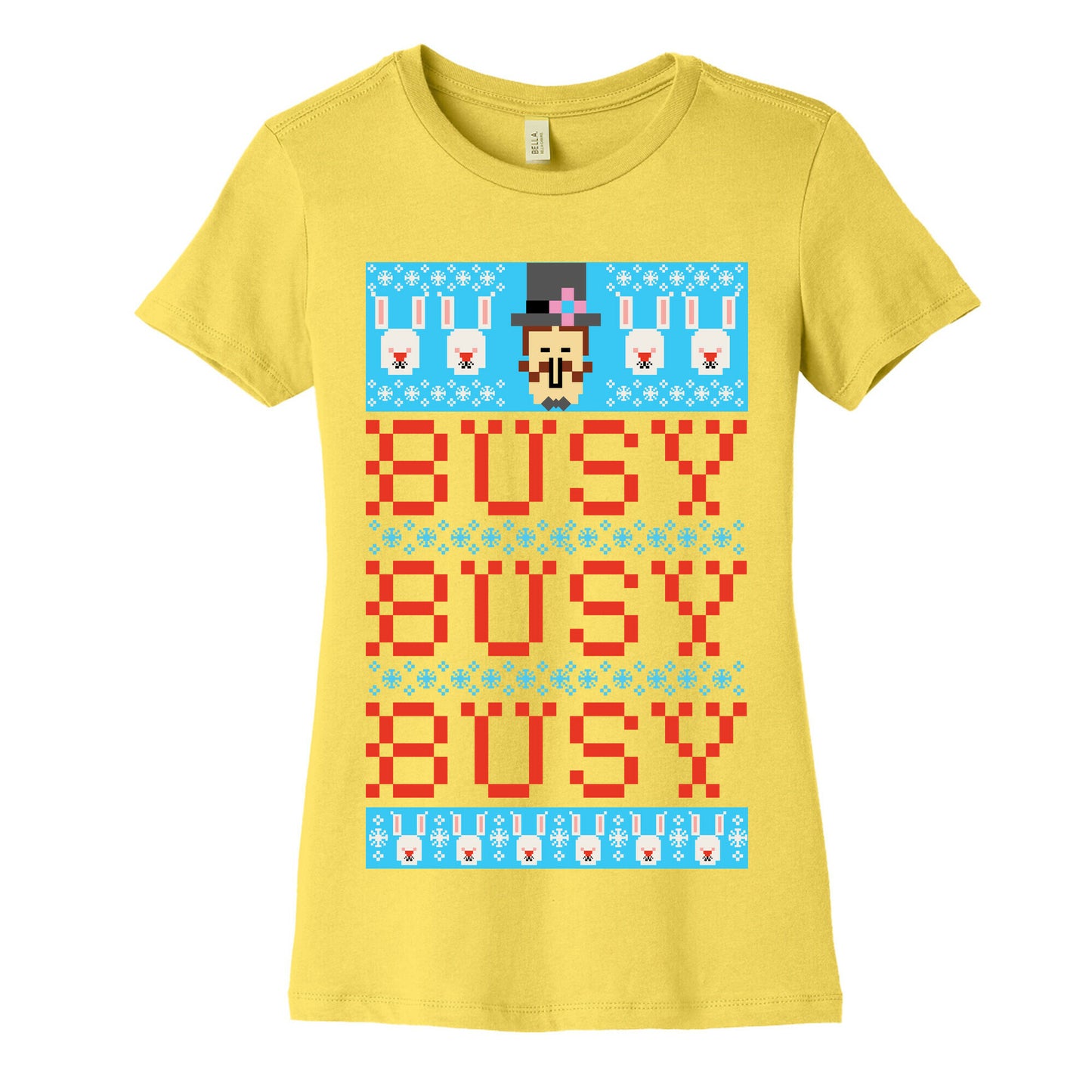 Busy Busy Busy Frosty Ugly Sweater Women's Cotton Tee