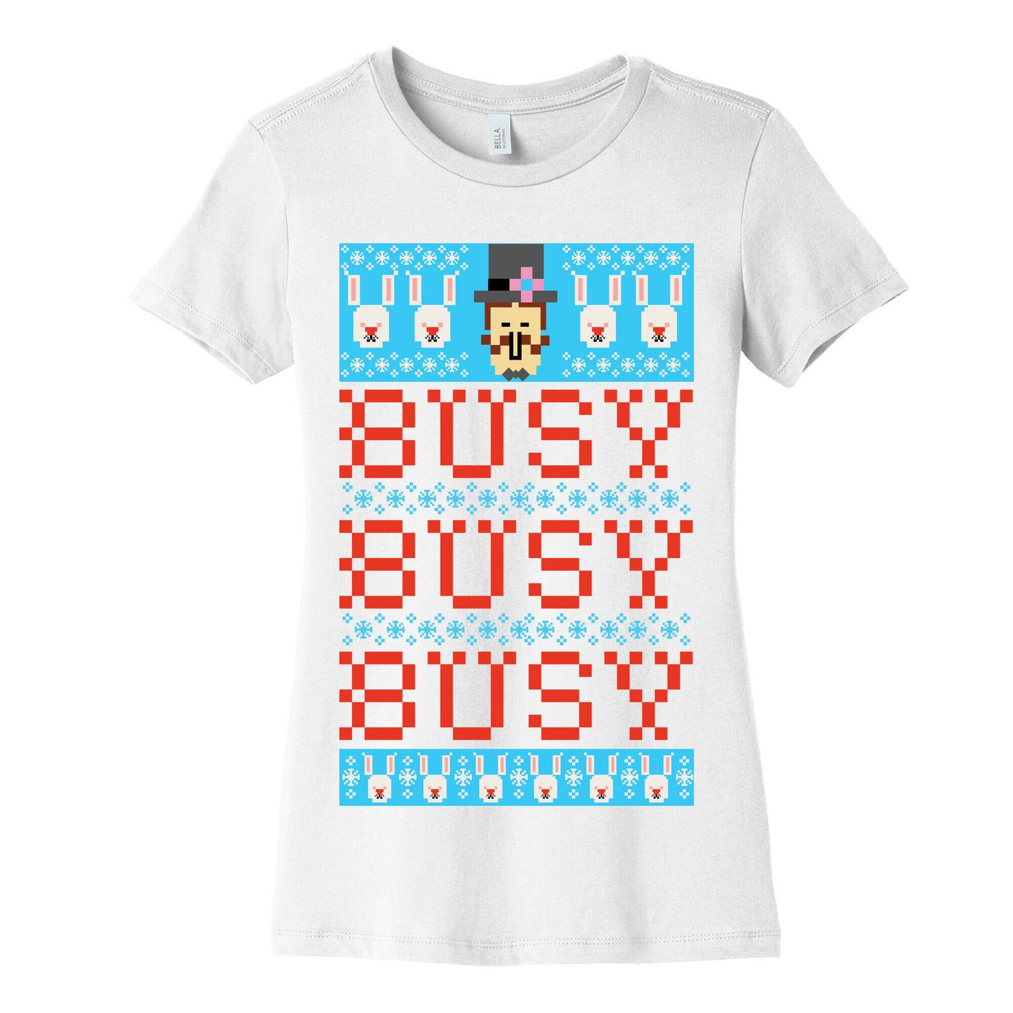 Busy Busy Busy Frosty Ugly Sweater Women's Cotton Tee