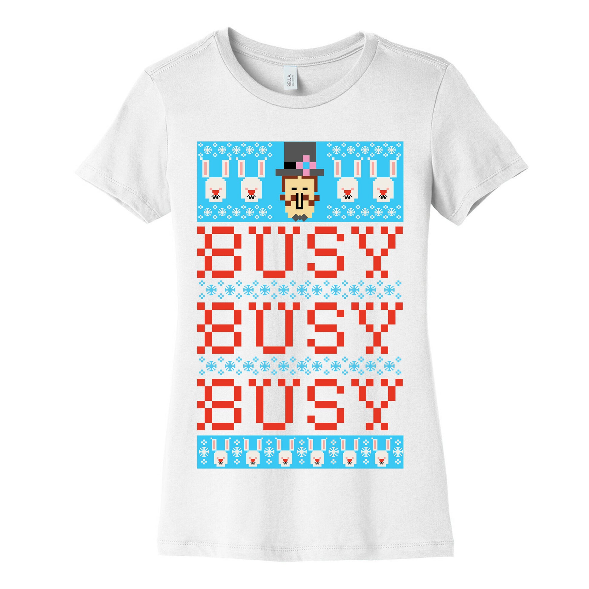 Busy Busy Busy Frosty Ugly Sweater Women's Cotton Tee