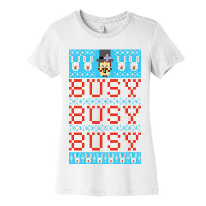 Busy Busy Busy Frosty Ugly Sweater Women's Cotton Tee