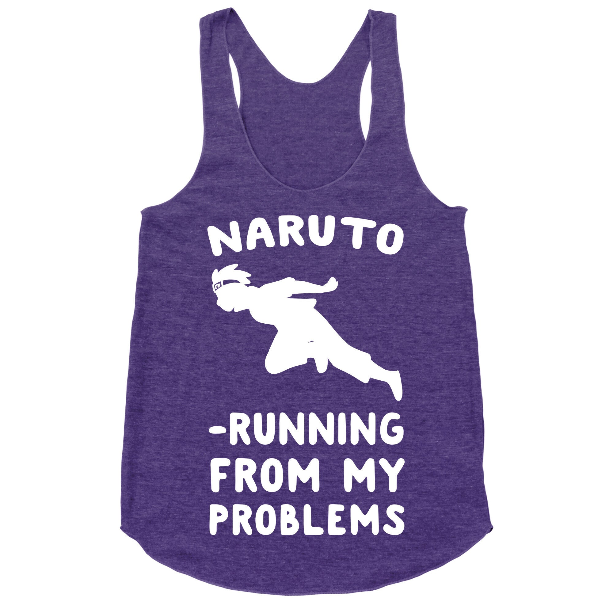 Naruto-Running From My Problems Racerback Tank