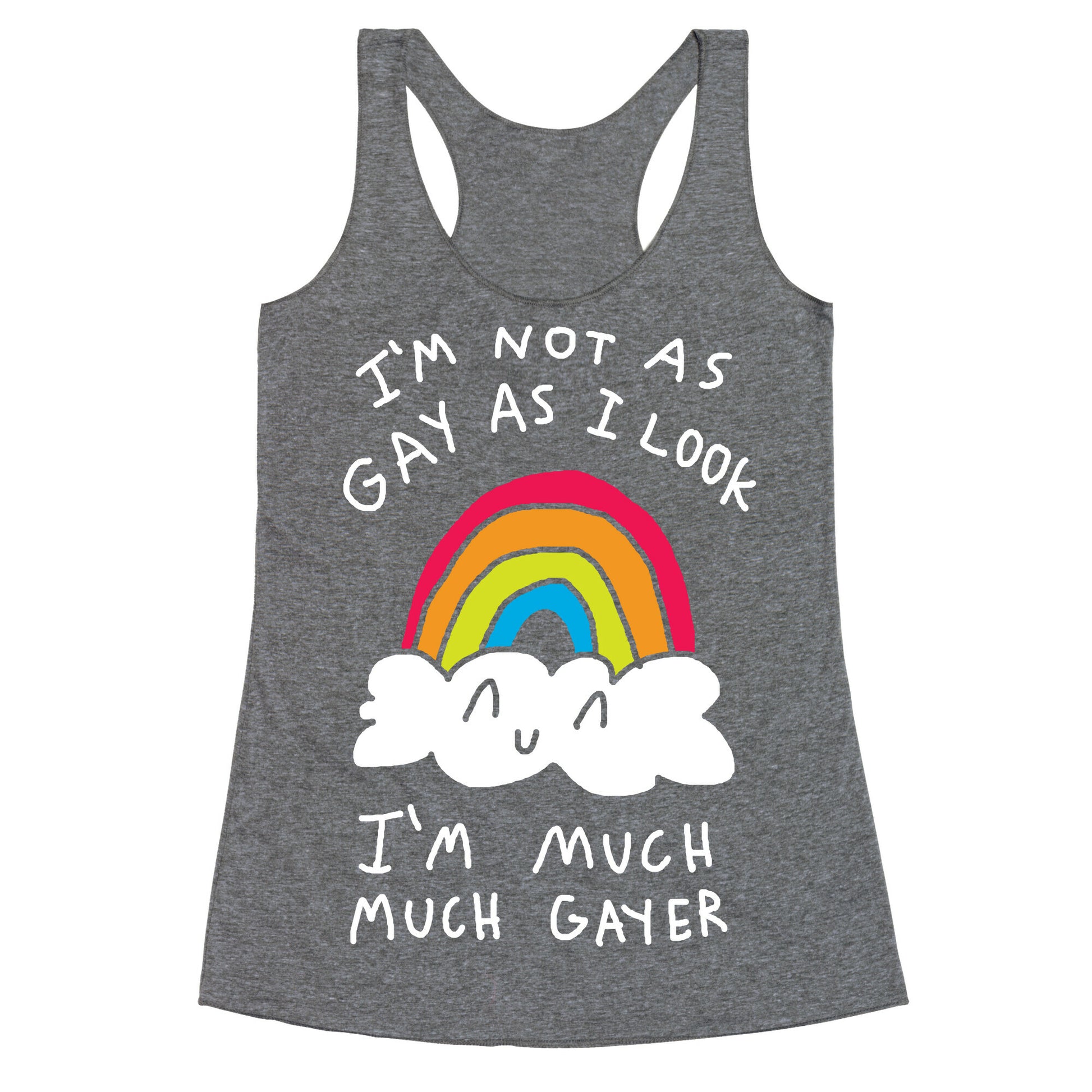 I'm Not As Gay As I Look I'm Much Much Gayer Racerback Tank