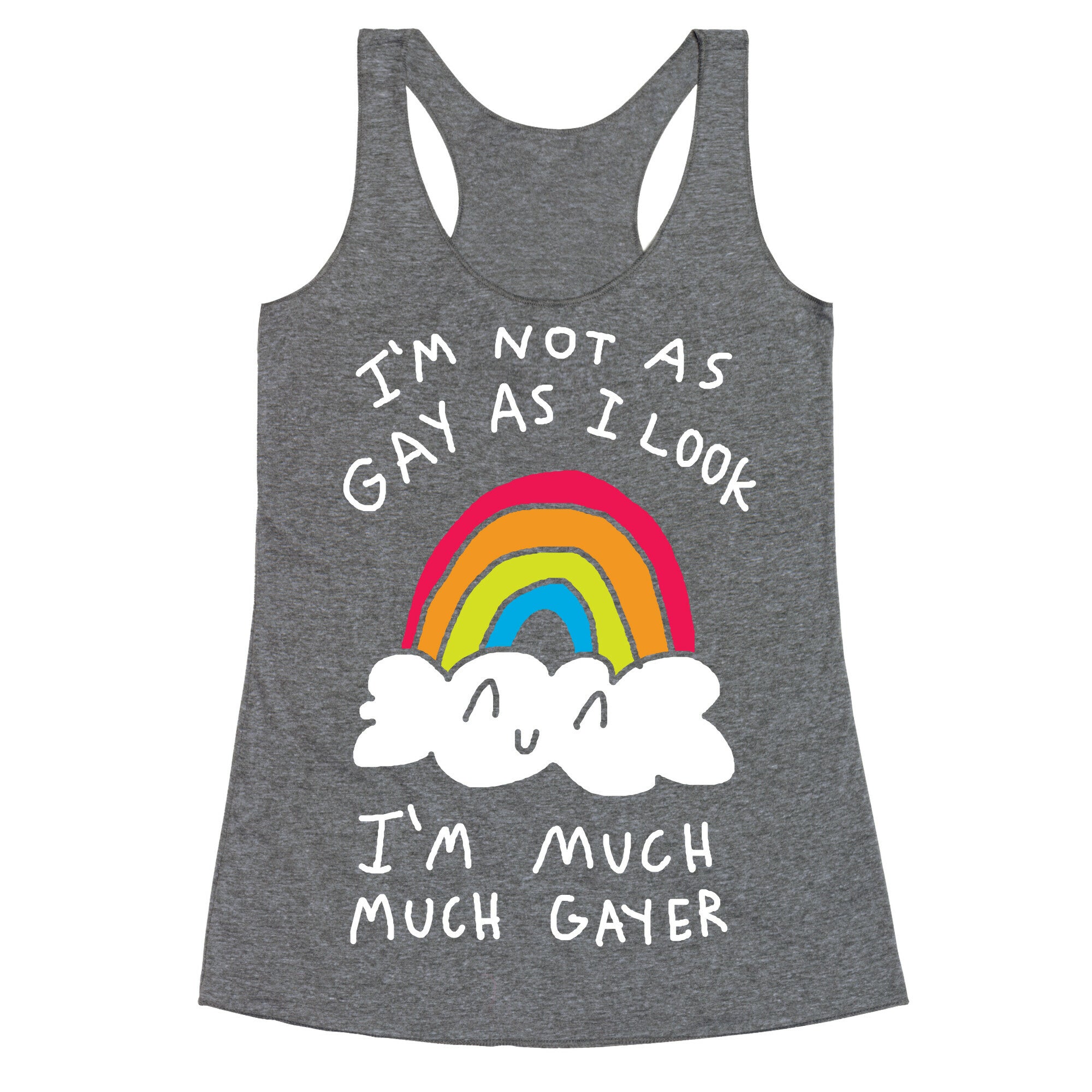 I'm Not As Gay As I Look I'm Much Much Gayer Racerback Tank