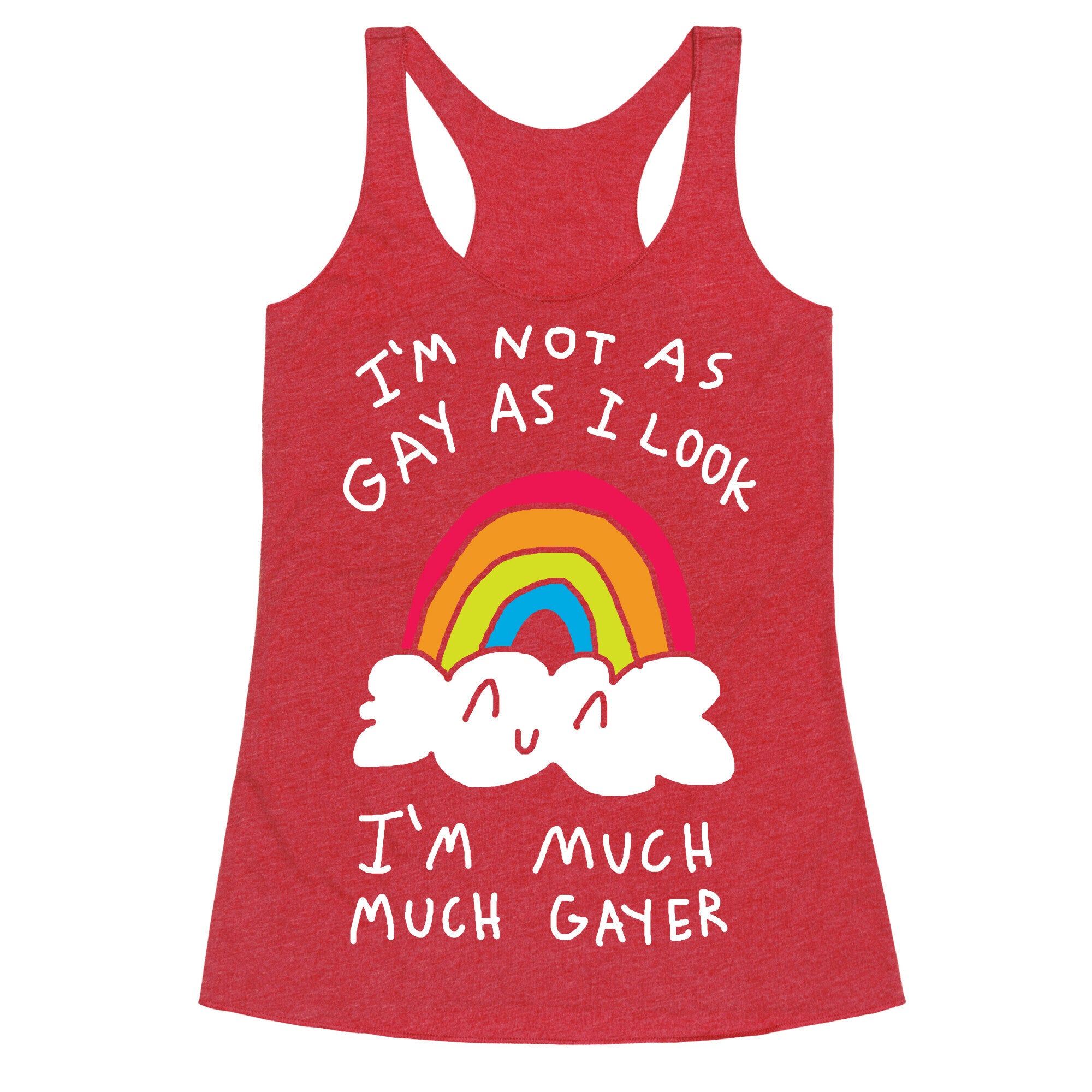 I'm Not As Gay As I Look I'm Much Much Gayer Racerback Tank