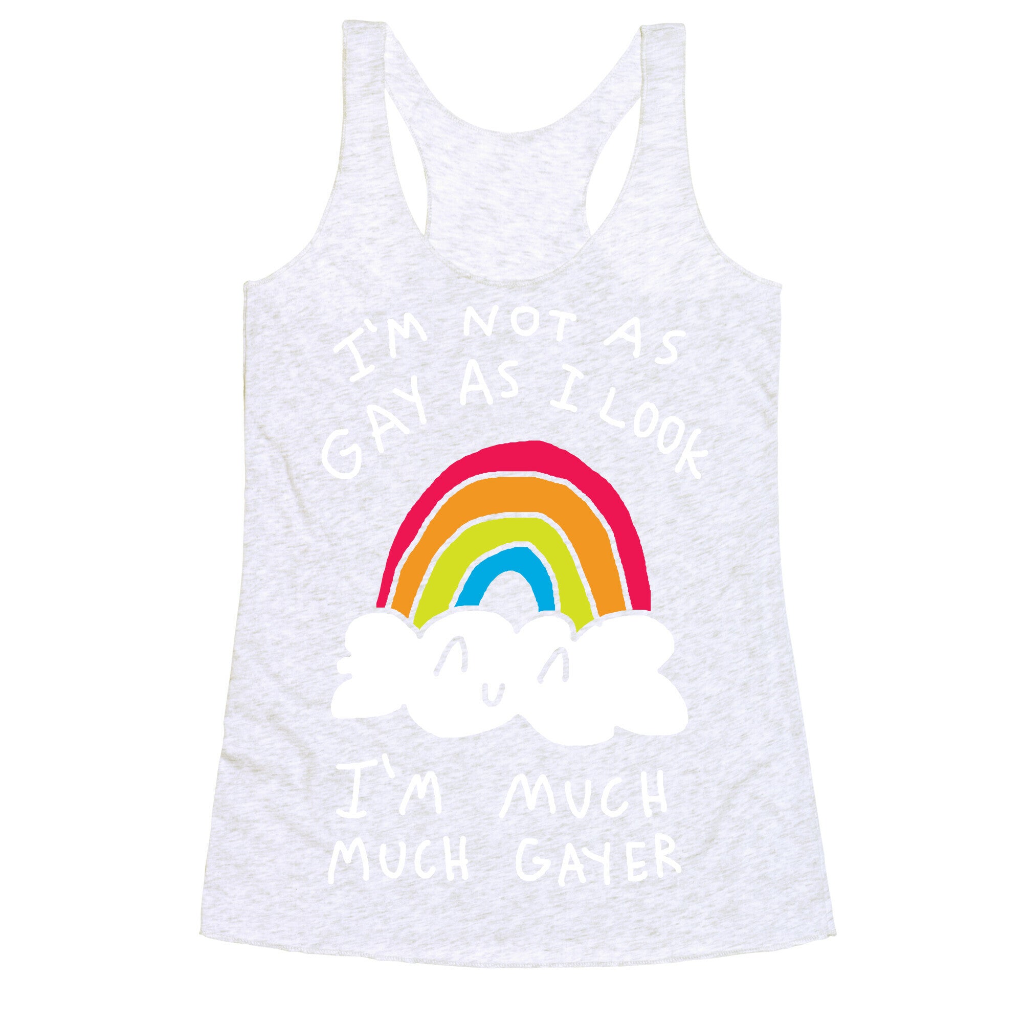 I'm Not As Gay As I Look I'm Much Much Gayer Racerback Tank