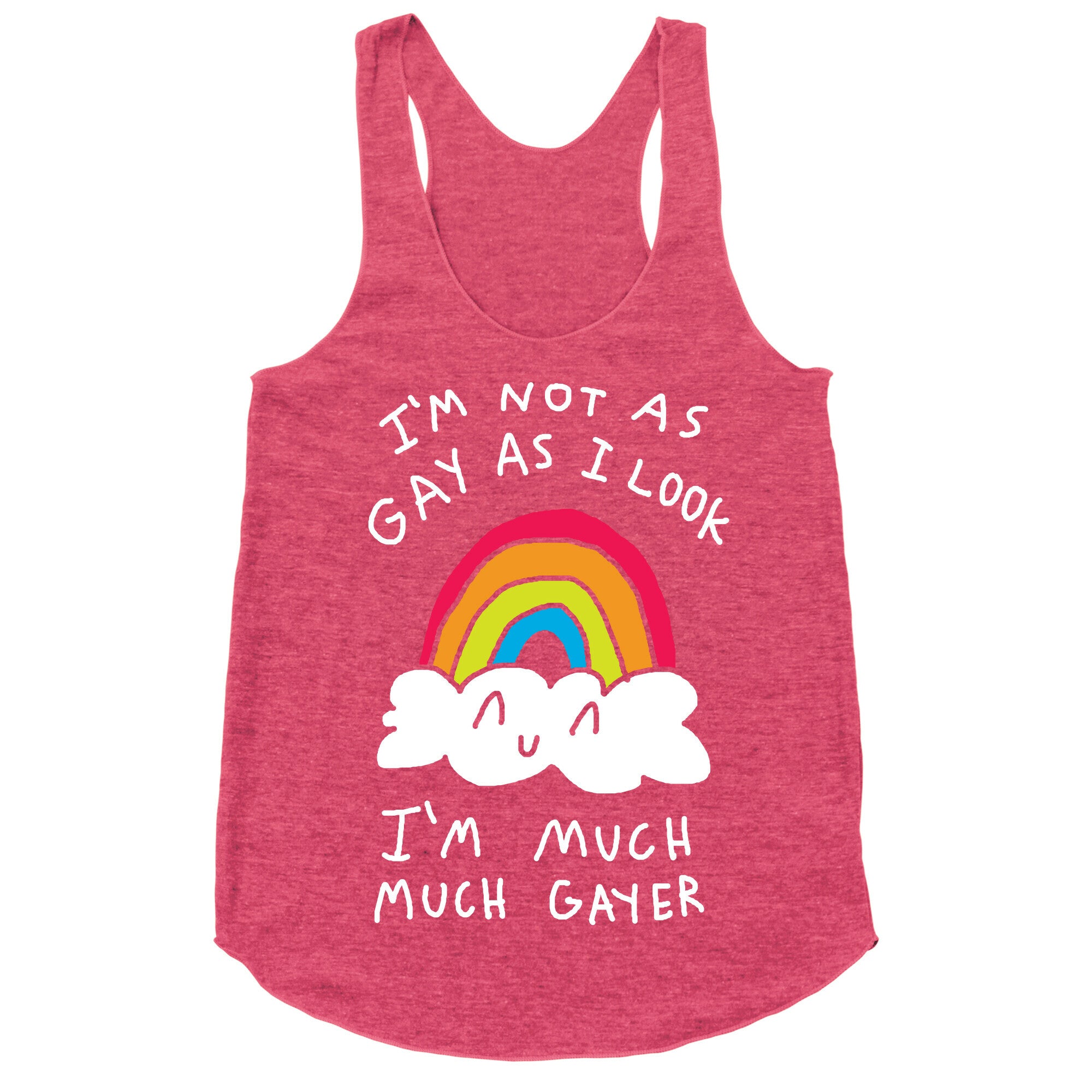 I'm Not As Gay As I Look I'm Much Much Gayer Racerback Tank