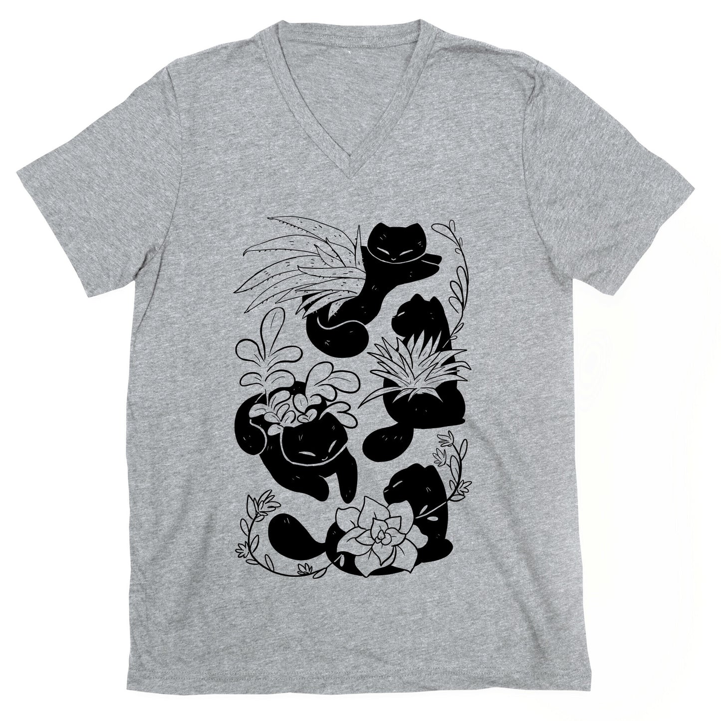 Succulent Cats V-Neck