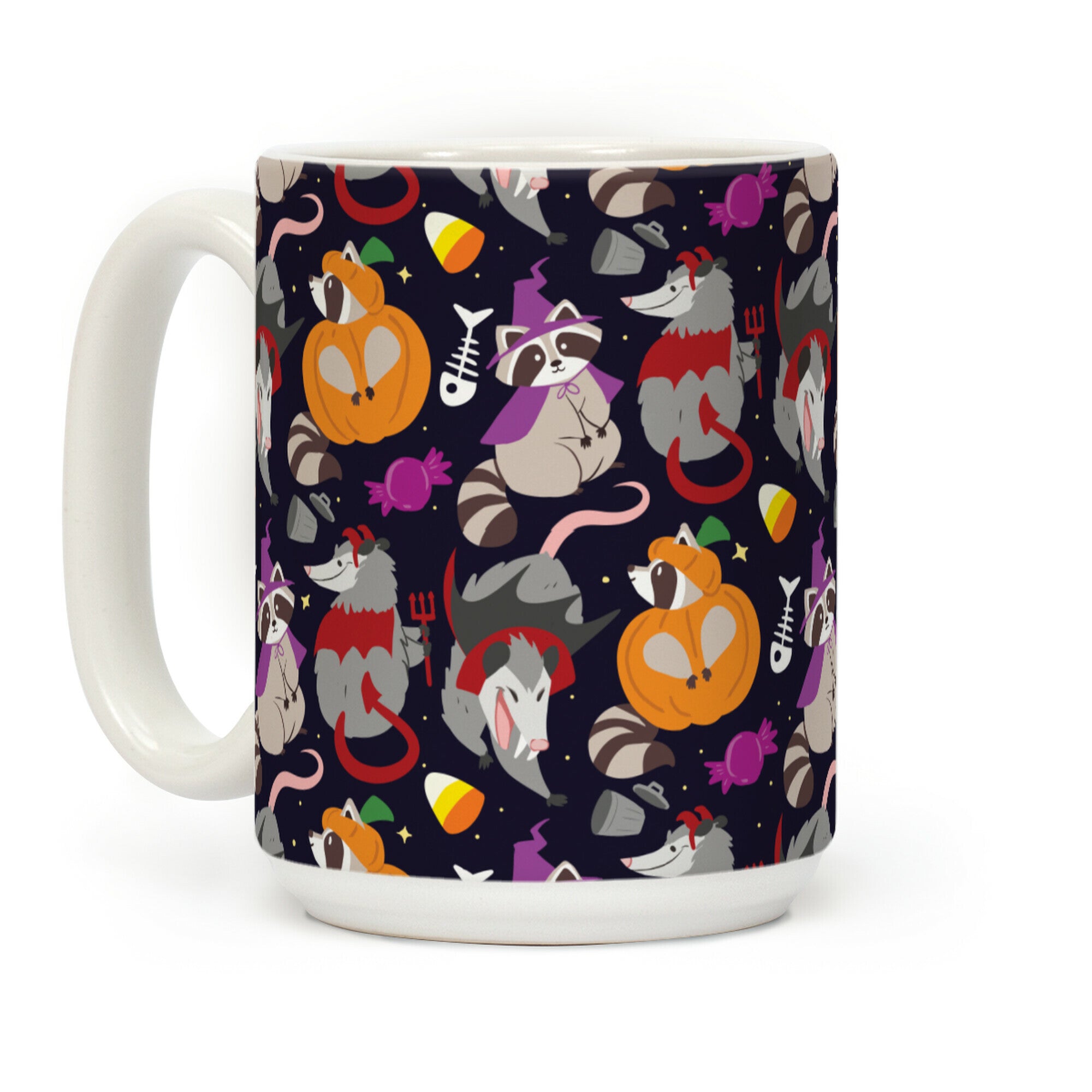 Trashy Animals Halloween Pattern Coffee Mug