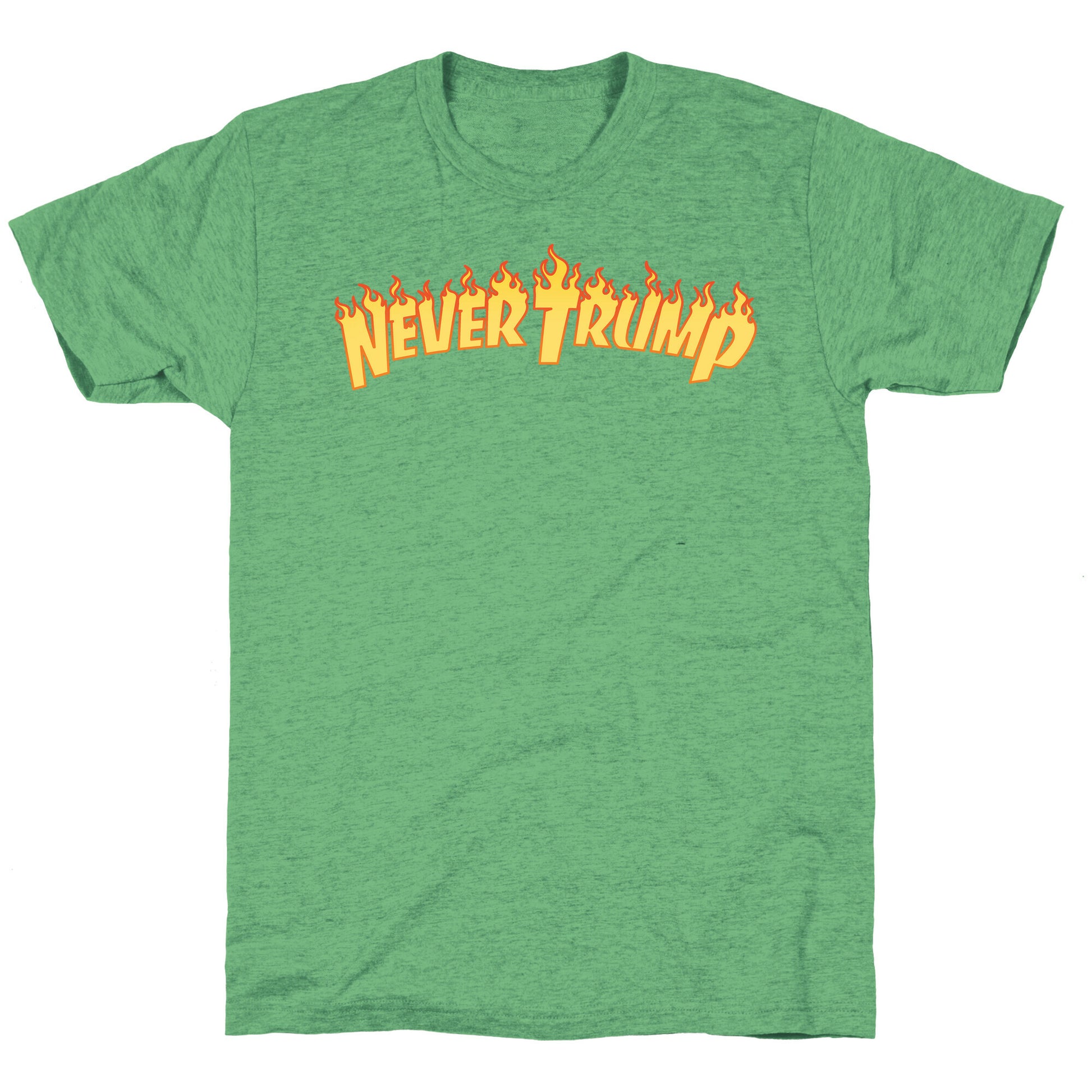Never Trump Thrasher Logo Parody White Print Unisex Triblend Tee