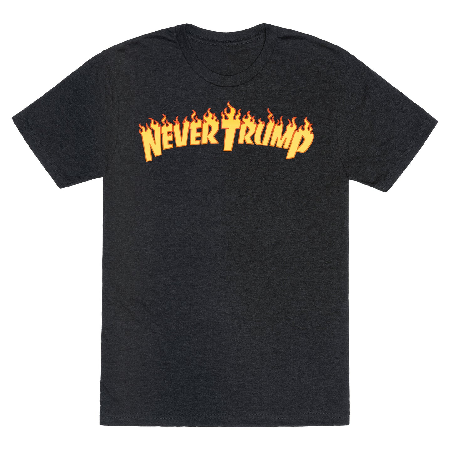 Never Trump Thrasher Logo Parody White Print Unisex Triblend Tee