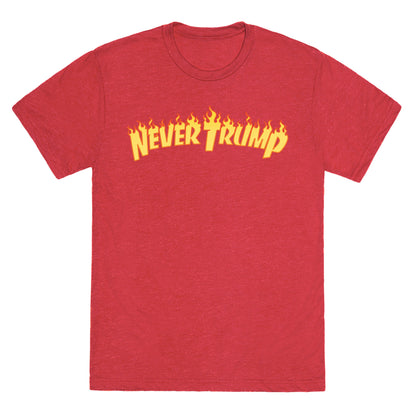 Never Trump Thrasher Logo Parody White Print Unisex Triblend Tee