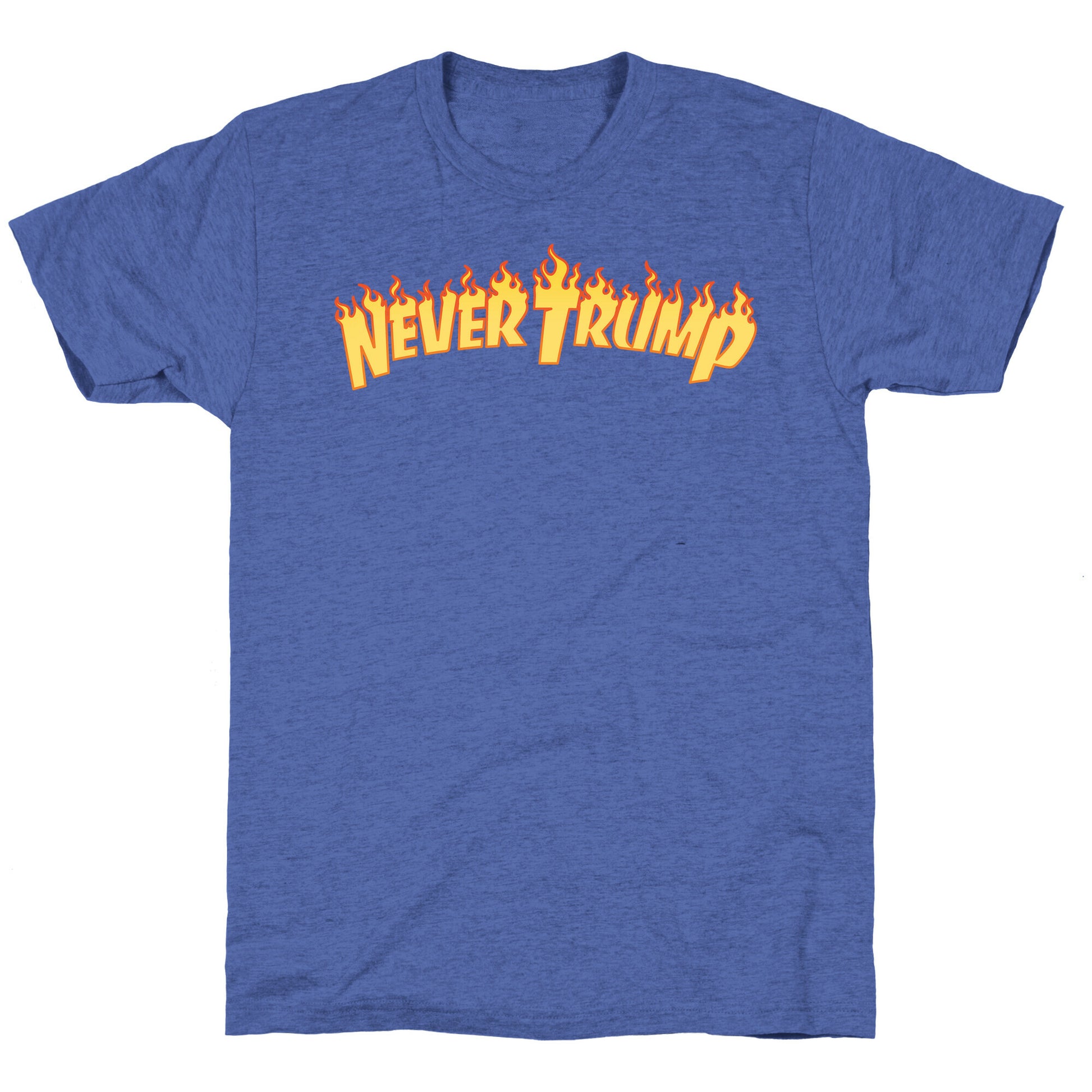 Never Trump Thrasher Logo Parody White Print Unisex Triblend Tee