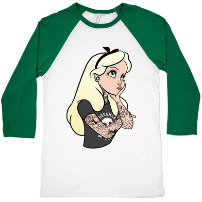 Punk Alice Parody Baseball Tee