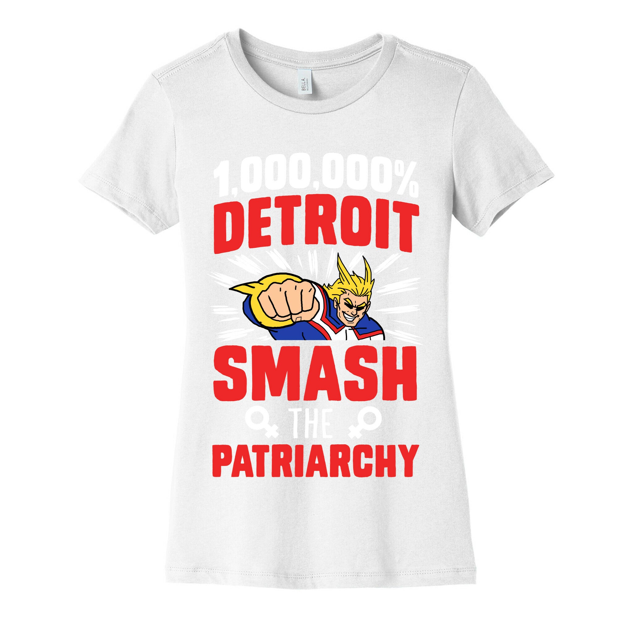 All Might Smash the Patriarchy (1000000 Detroit Smach) Women's Cotton Tee