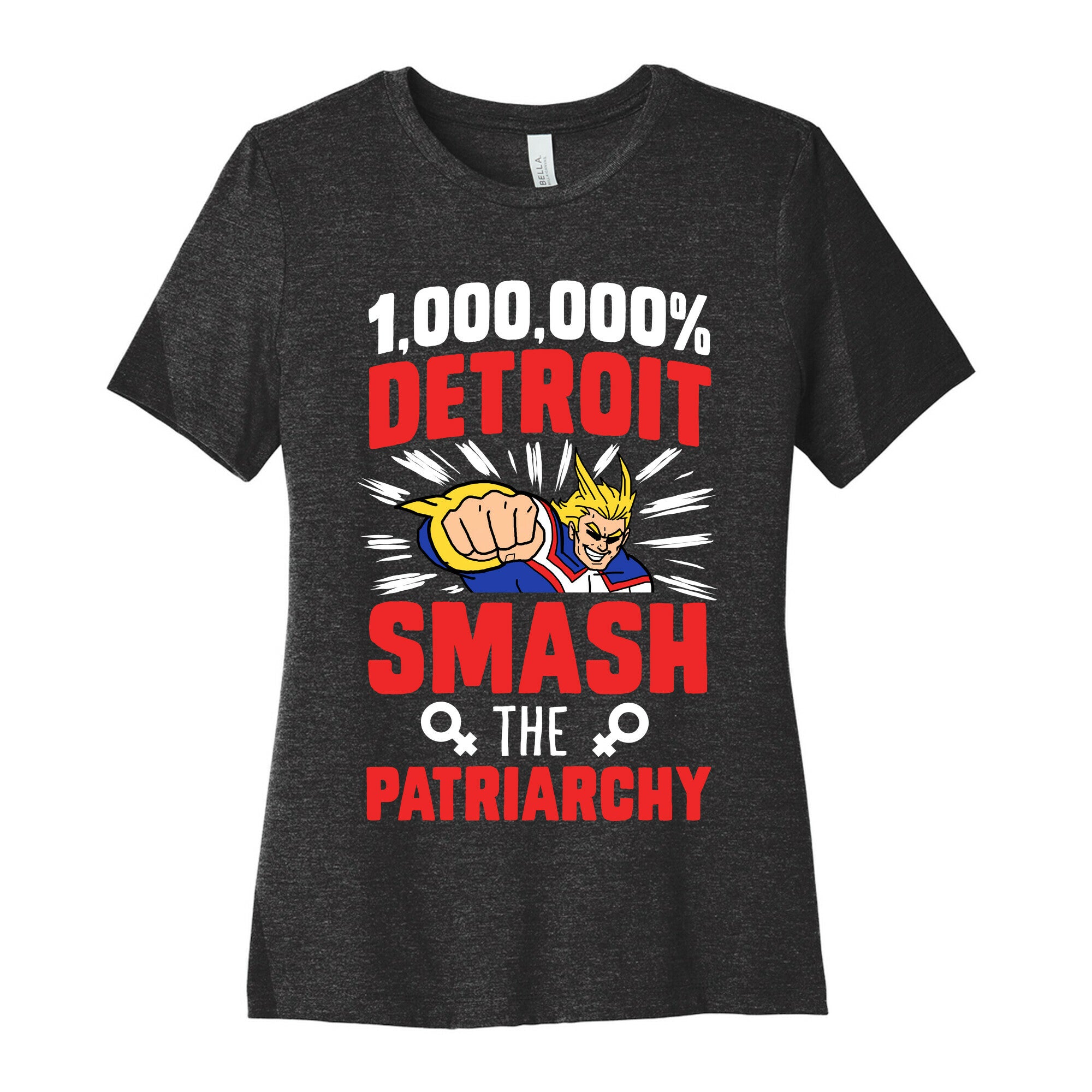 All Might Smash the Patriarchy (1000000 Detroit Smach) Women's Cotton Tee