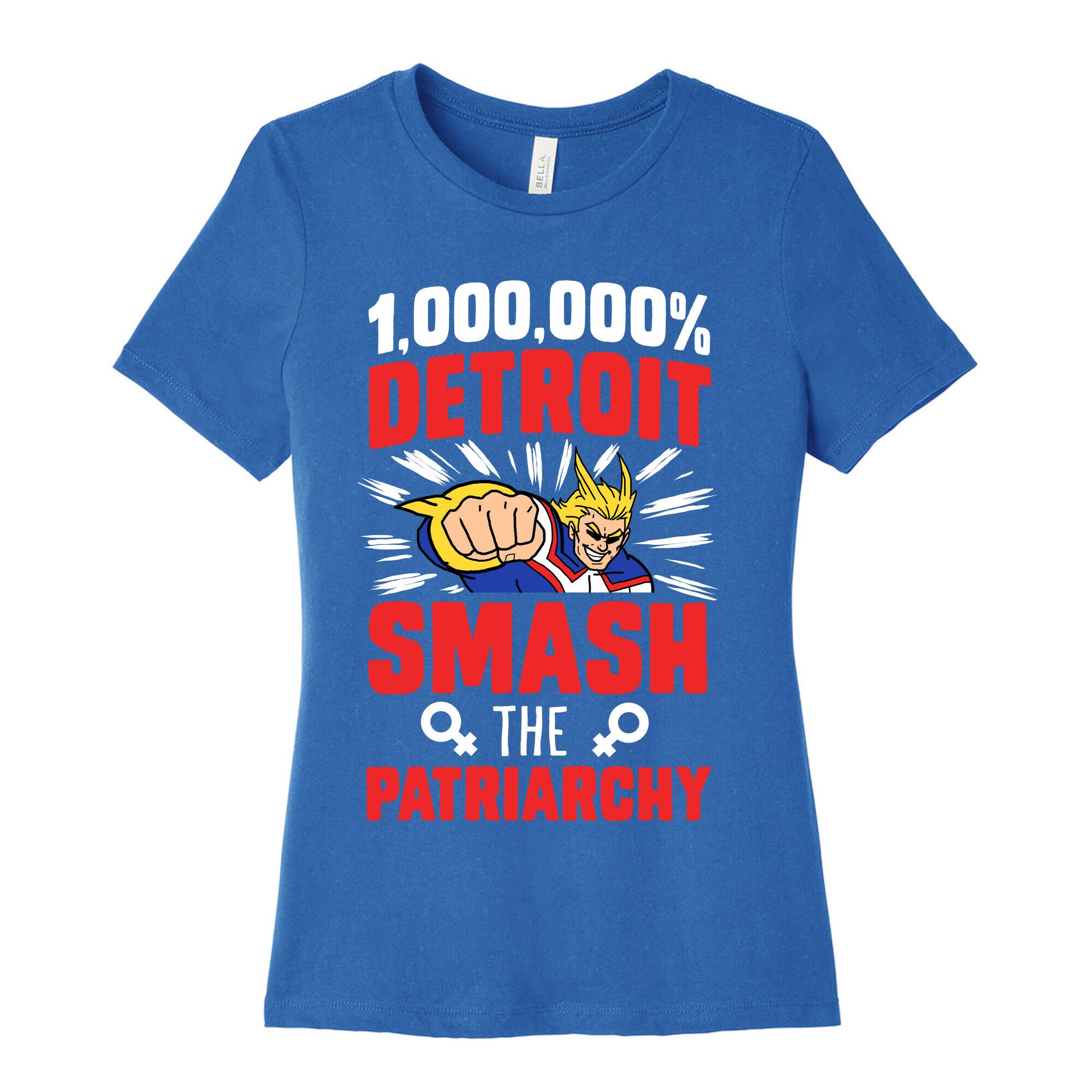 All Might Smash the Patriarchy (1000000 Detroit Smach) Women's Cotton Tee