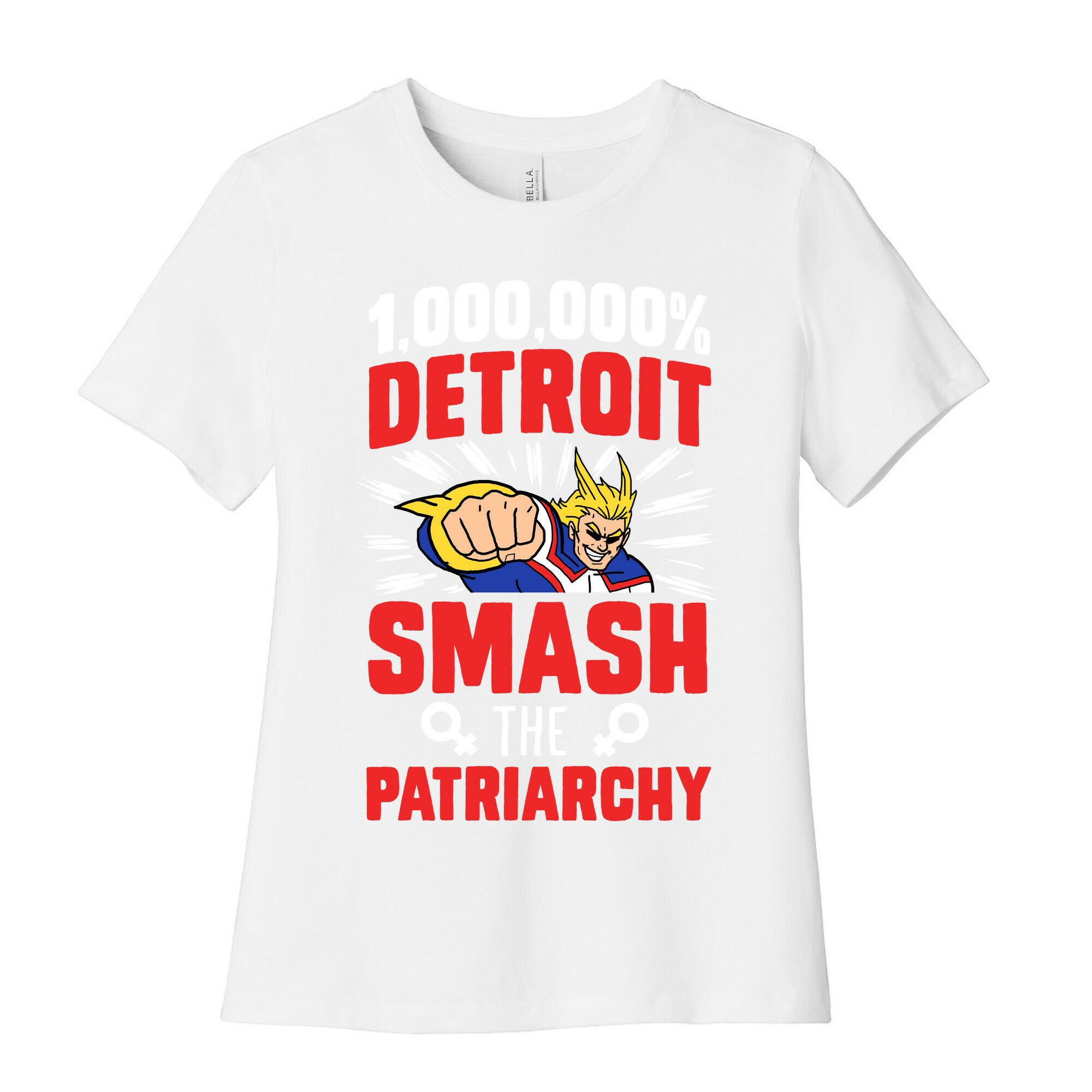 All Might Smash the Patriarchy (1000000 Detroit Smach) Women's Cotton Tee