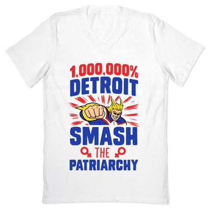 All Might Smash the Patriarchy (1000000 Detroit Smach) V-Neck