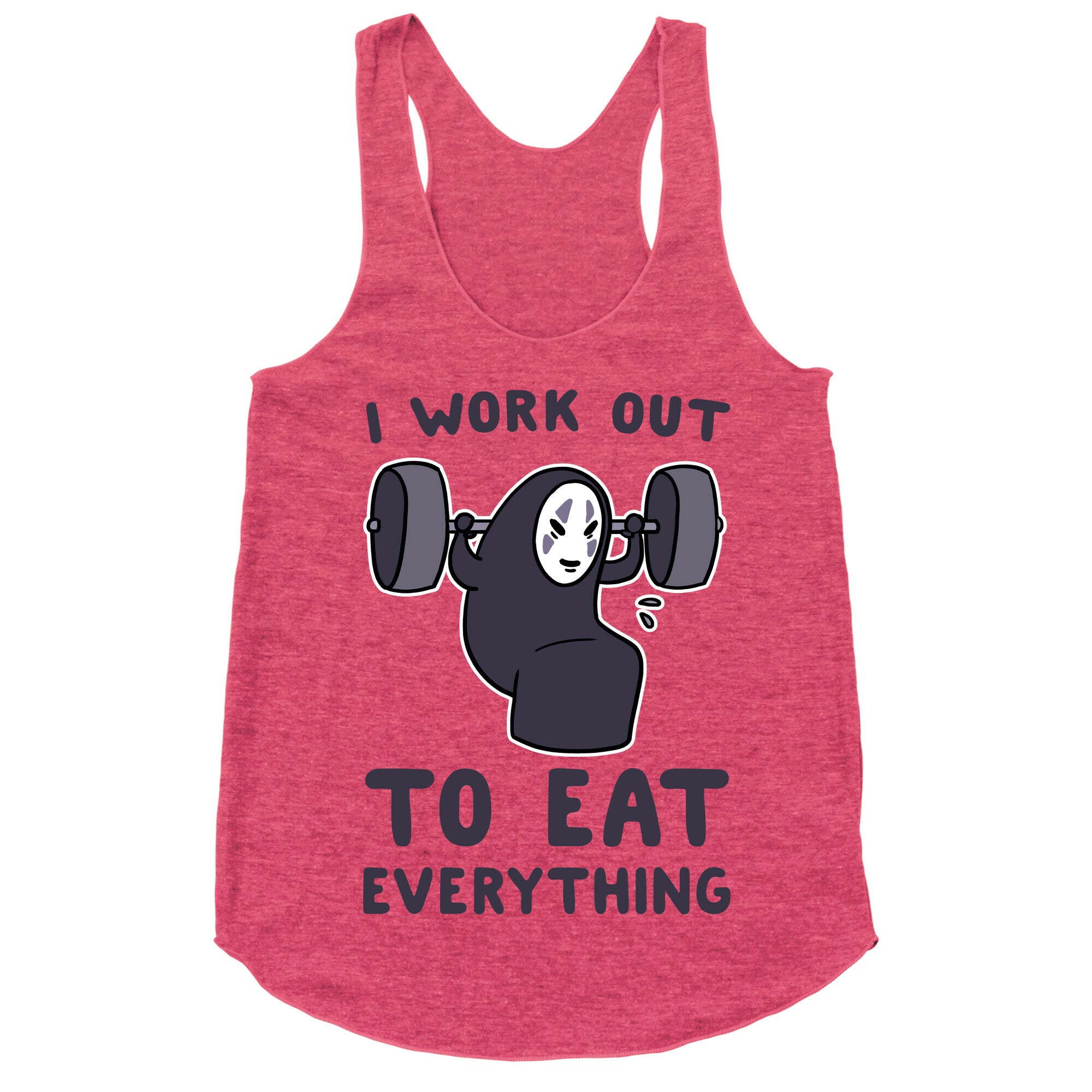 I Work Out to Eat Everything - No Face Racerback Tank