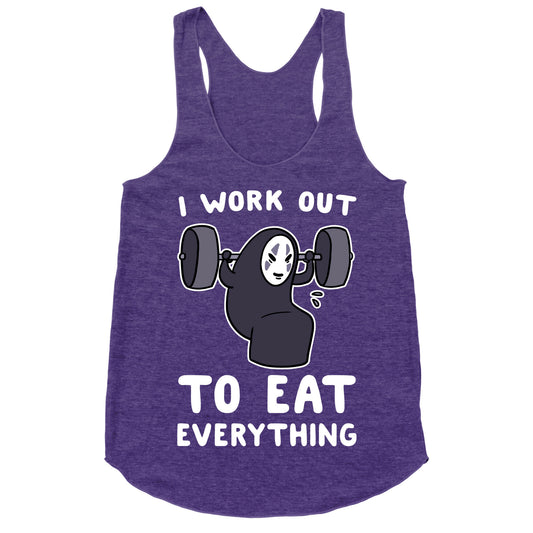 I Work Out to Eat Everything - No Face Racerback Tank