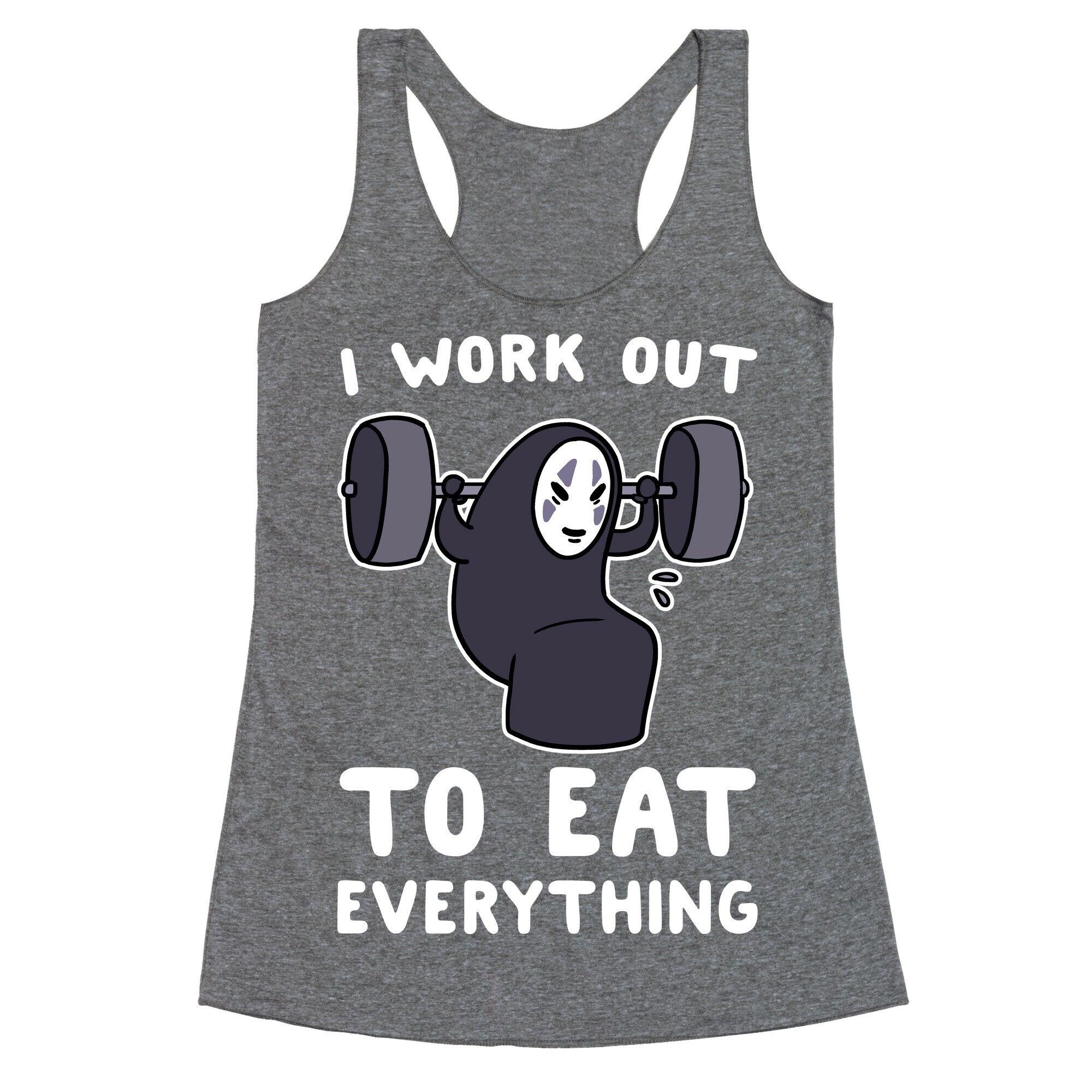 I Work Out to Eat Everything - No Face Racerback Tank