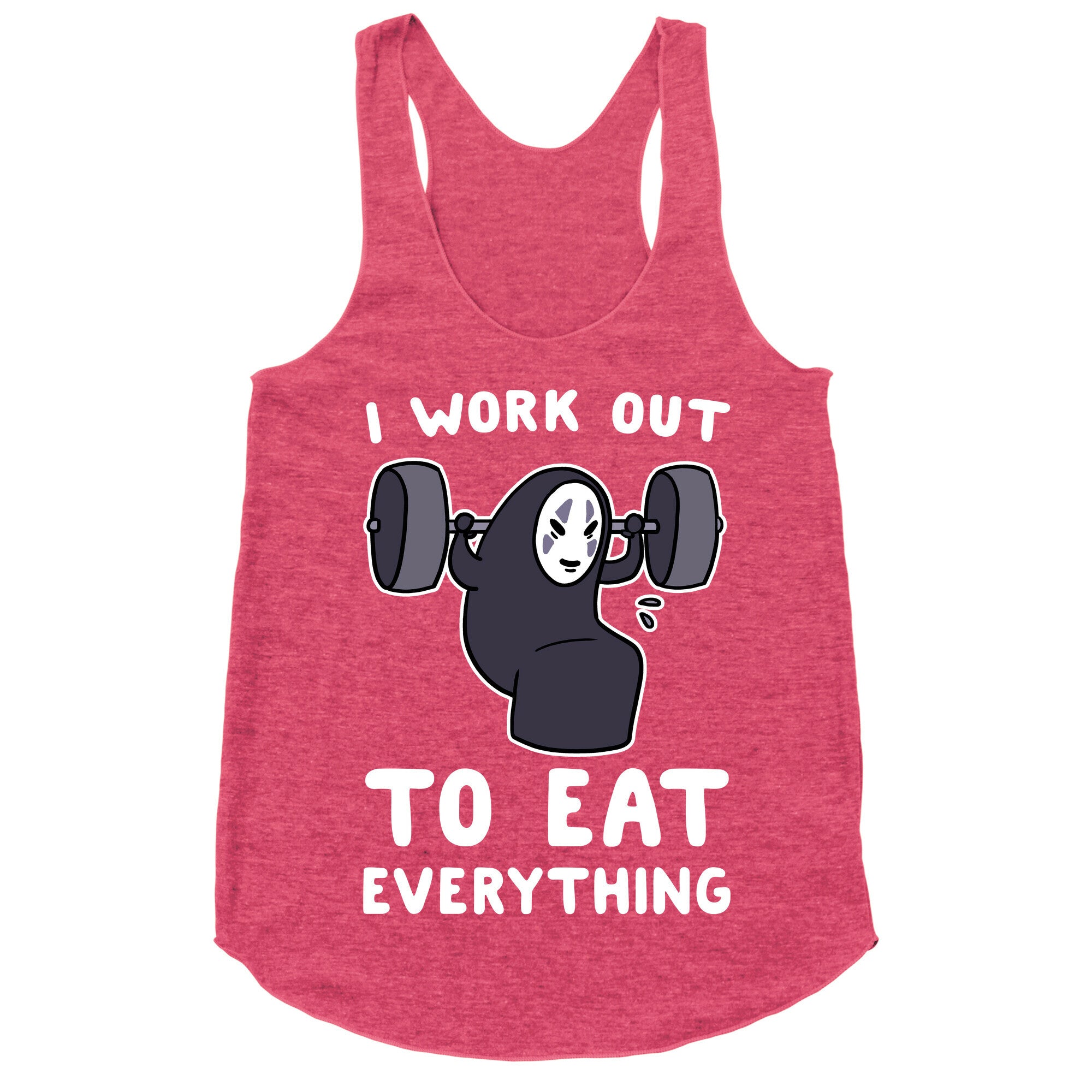 I Work Out to Eat Everything - No Face Racerback Tank
