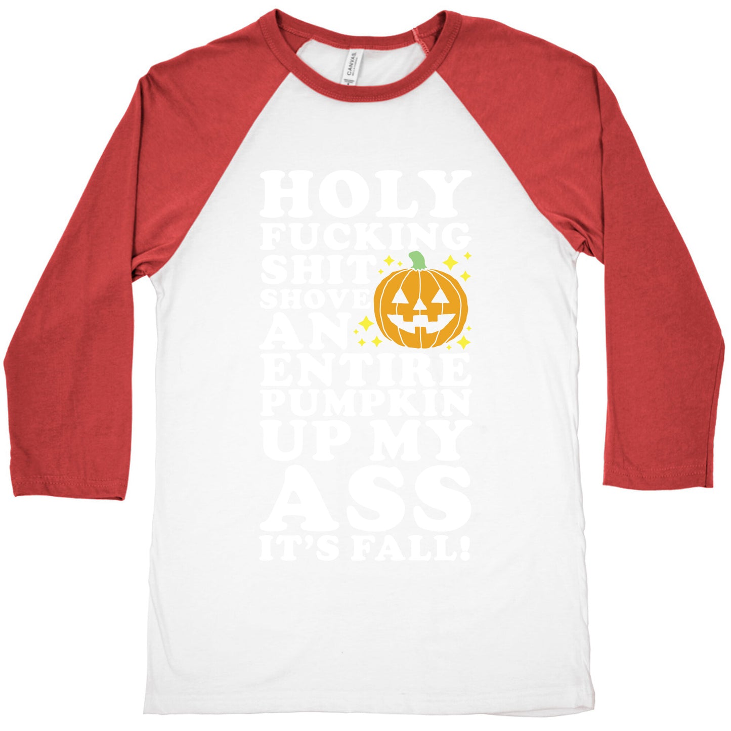 Holy Fucking Shit Shove an Entire Pumpkin Up My Ass It's Fall Baseball Tee