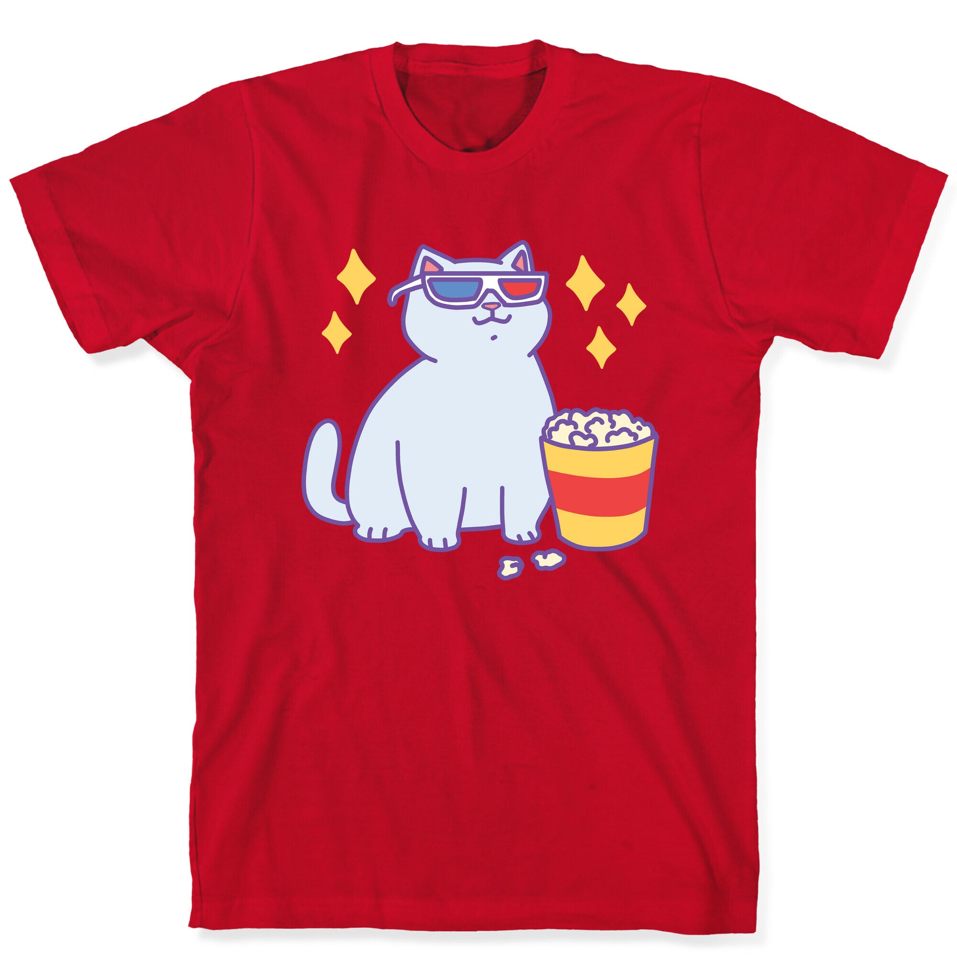 Fat Cat With Popcorn T-Shirt