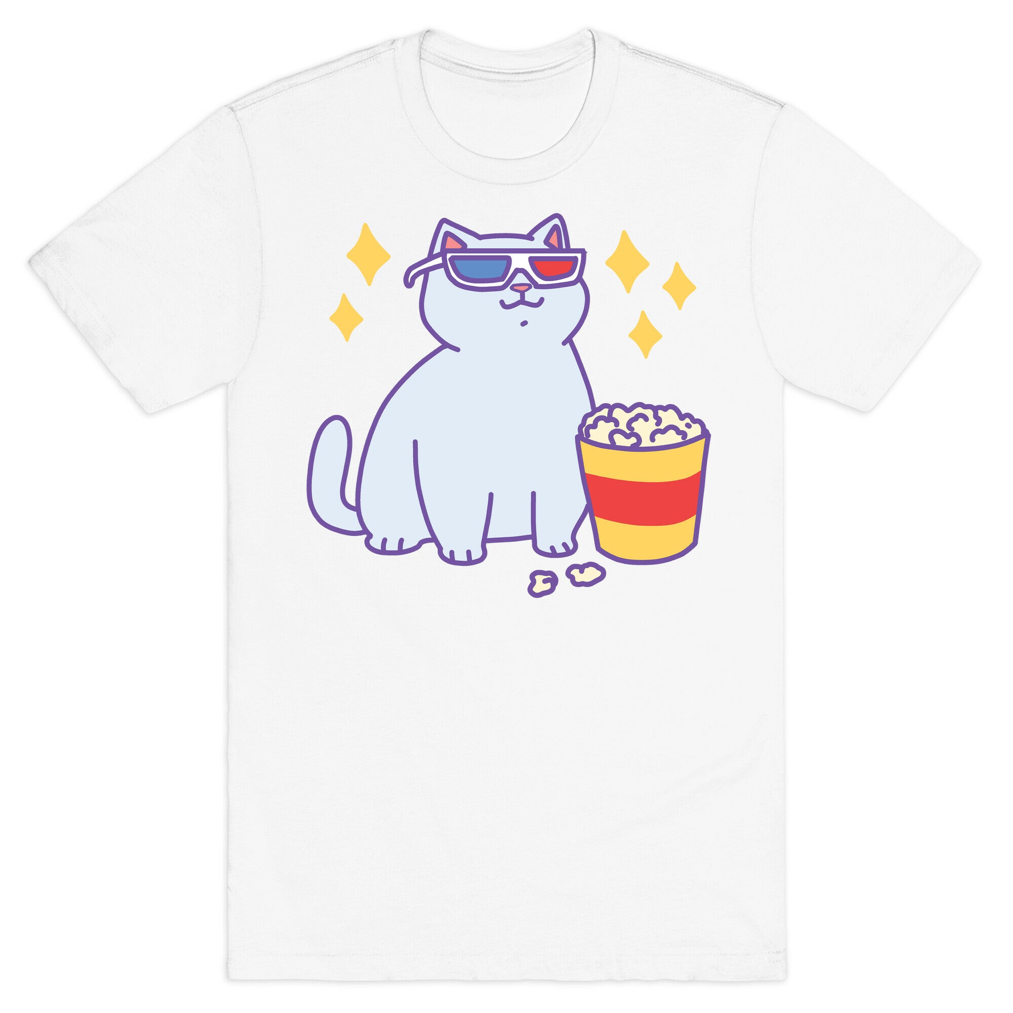 Fat Cat With Popcorn T-Shirt