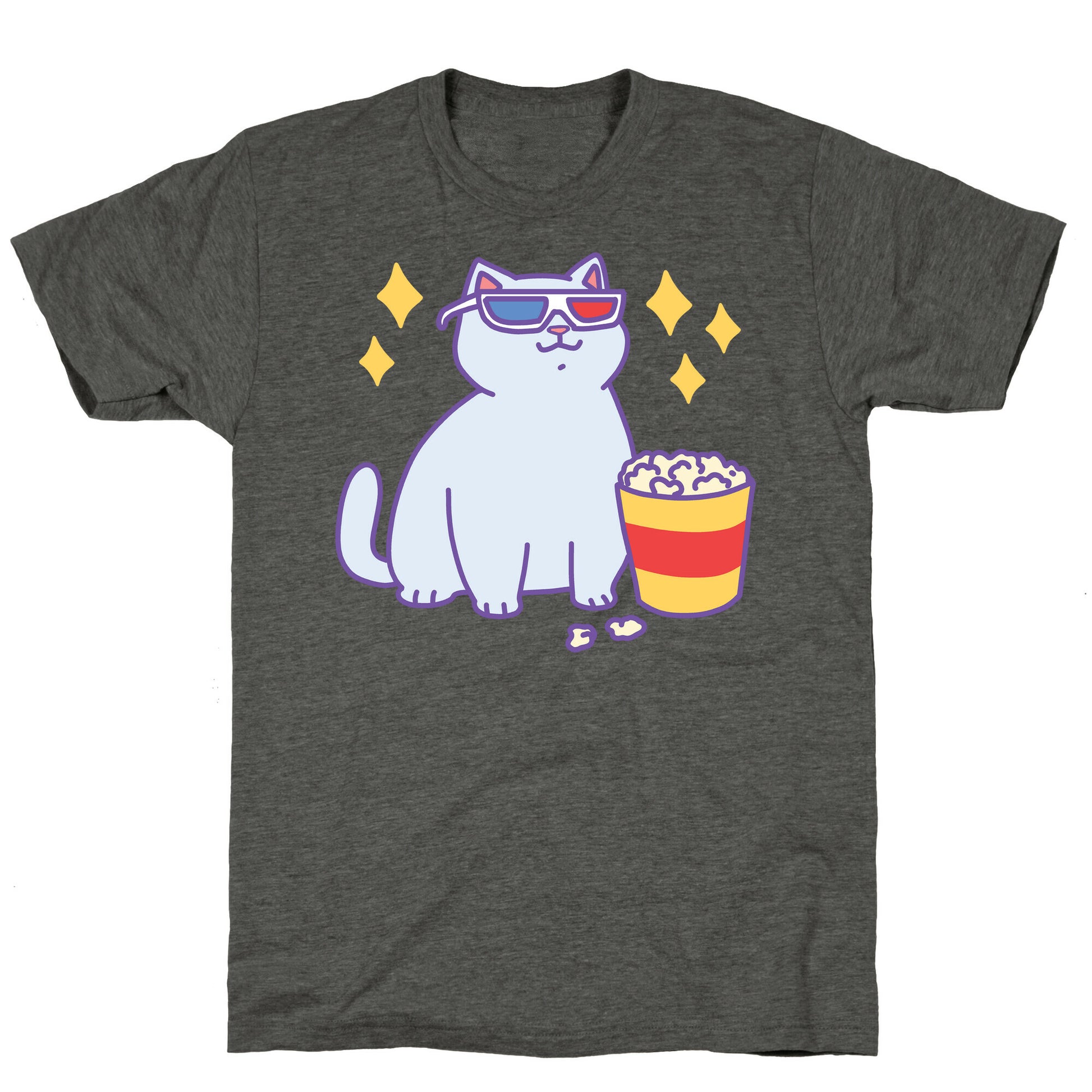 Fat Cat With Popcorn Unisex Triblend Tee