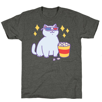 Fat Cat With Popcorn Unisex Triblend Tee