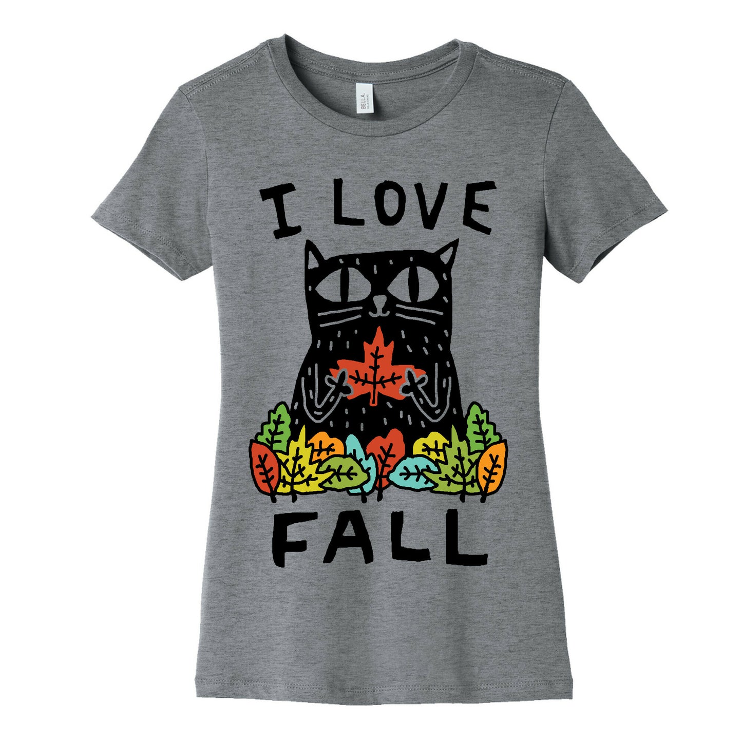 I Love Fall Cat Women's Cotton Tee