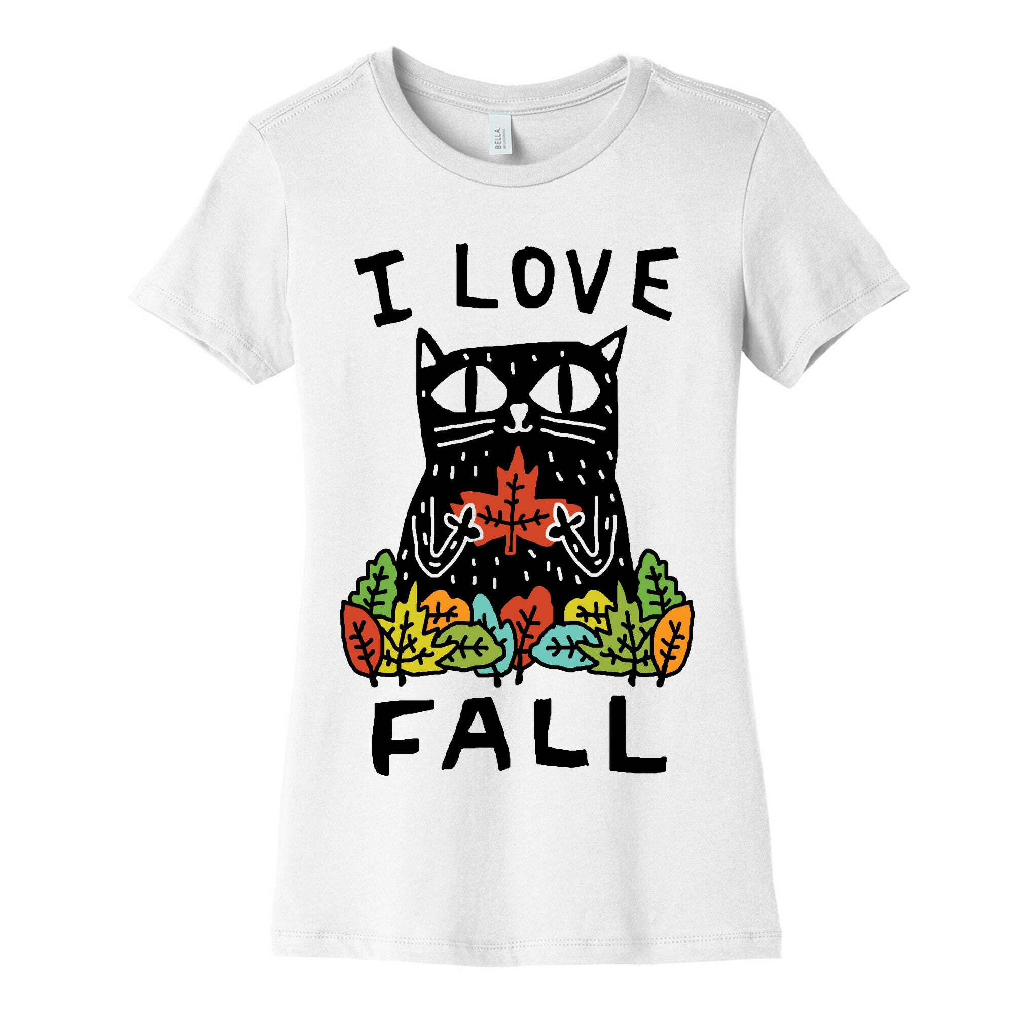 I Love Fall Cat Women's Cotton Tee