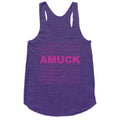 Amuck Amuck Amuck Thank You Hocus Pocus Parody White Print Racerback Tank