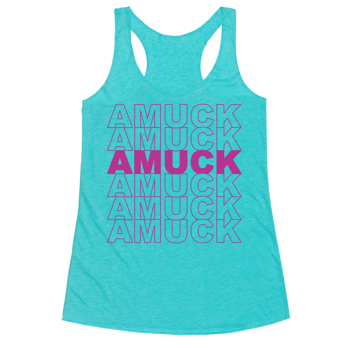 Amuck Amuck Amuck Thank You Hocus Pocus Parody White Print Racerback Tank