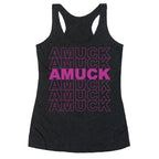 Amuck Amuck Amuck Thank You Hocus Pocus Parody White Print Racerback Tank
