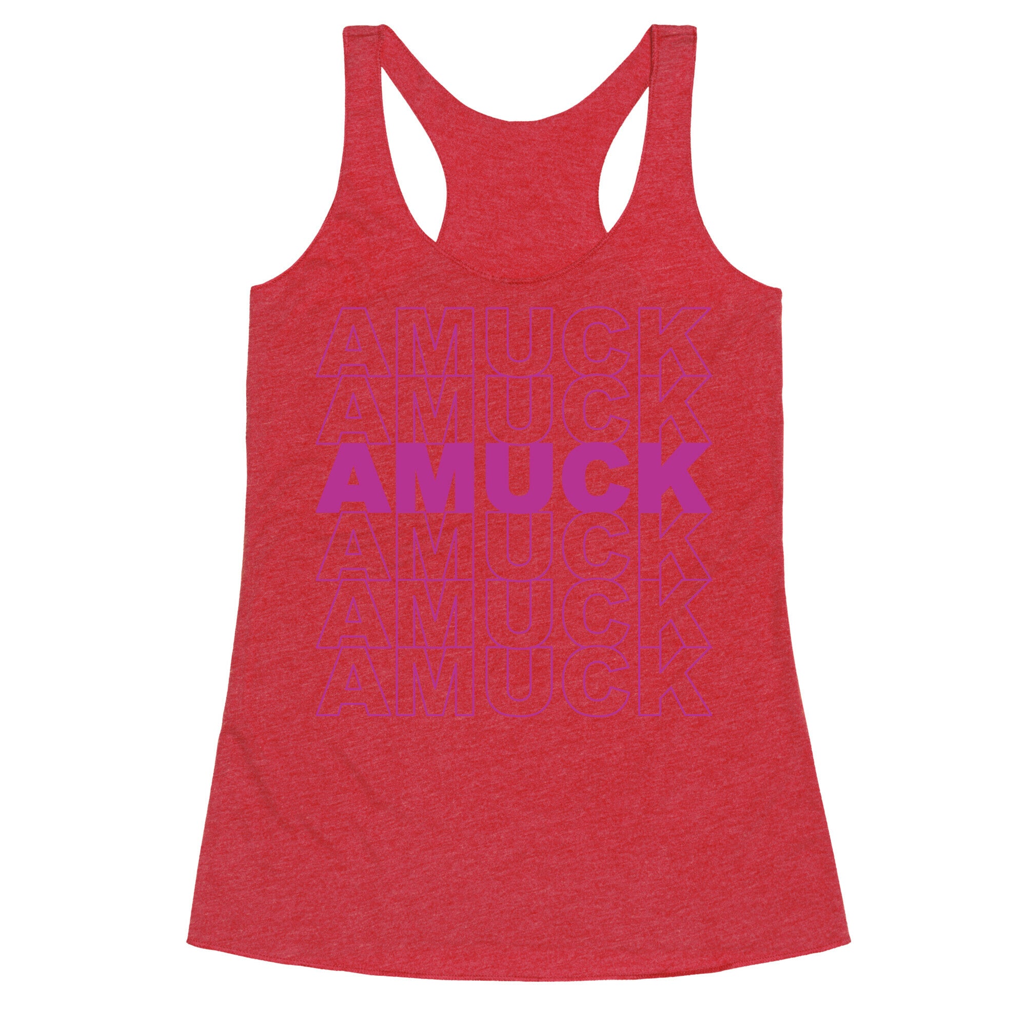 Amuck Amuck Amuck Thank You Hocus Pocus Parody White Print Racerback Tank