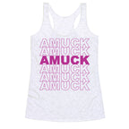 Amuck Amuck Amuck Thank You Hocus Pocus Parody White Print Racerback Tank