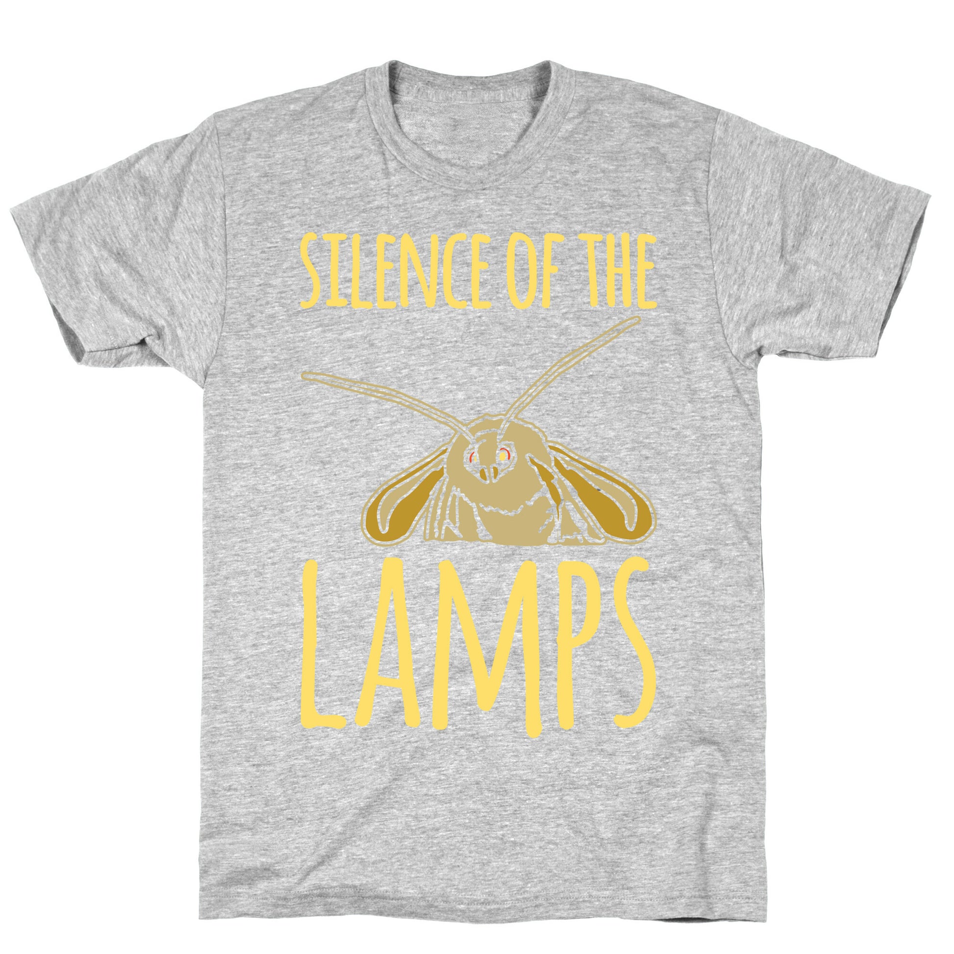 Silence of The Lamps Moth Parody White Print T-Shirt