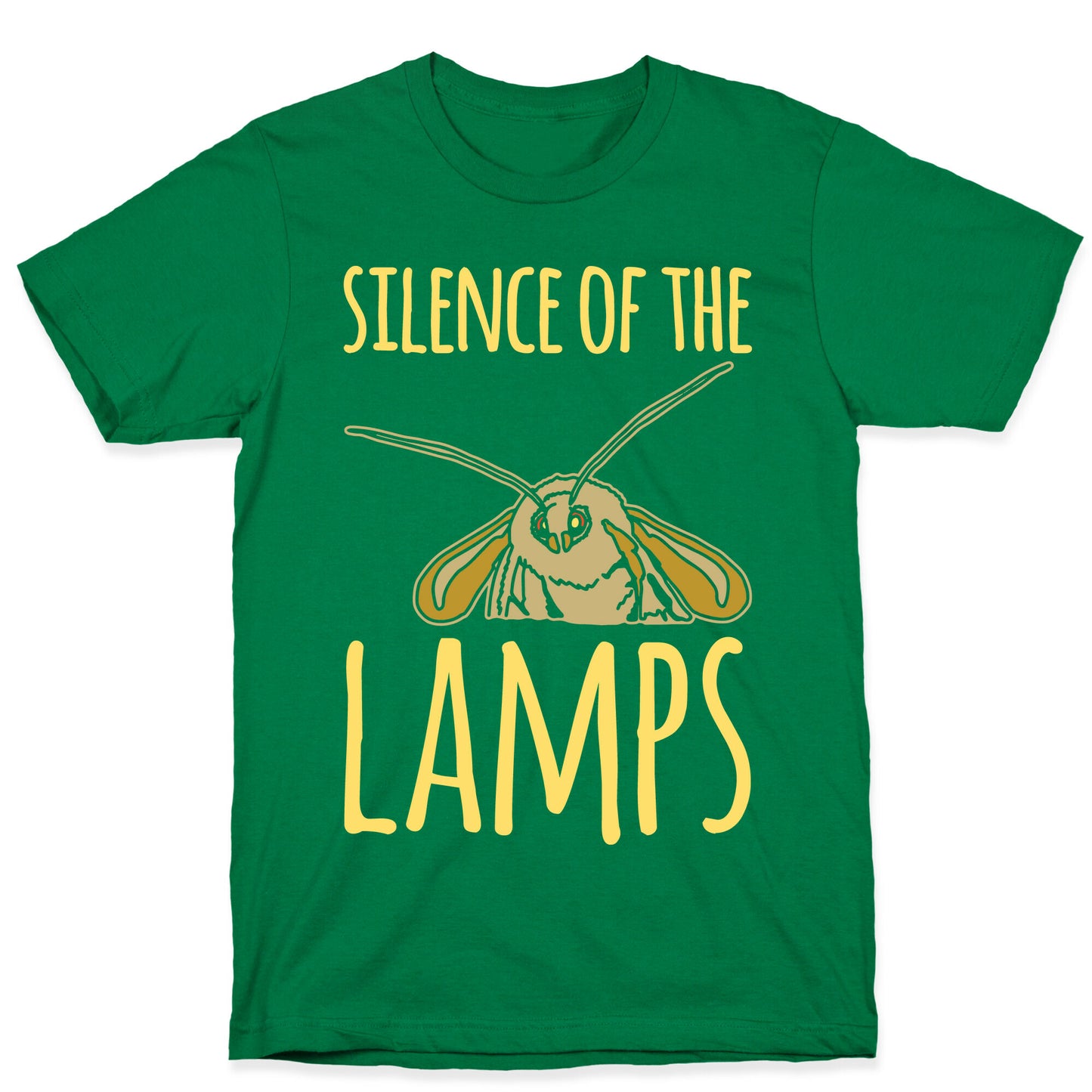 Silence of The Lamps Moth Parody White Print T-Shirt