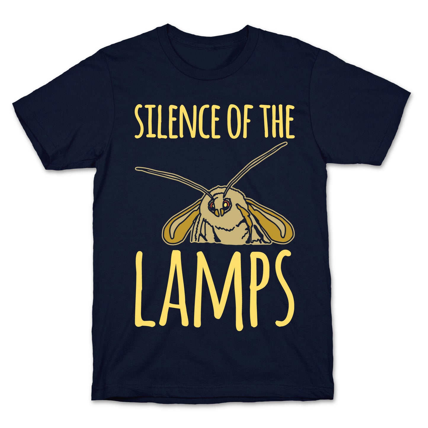 Silence of The Lamps Moth Parody White Print T-Shirt