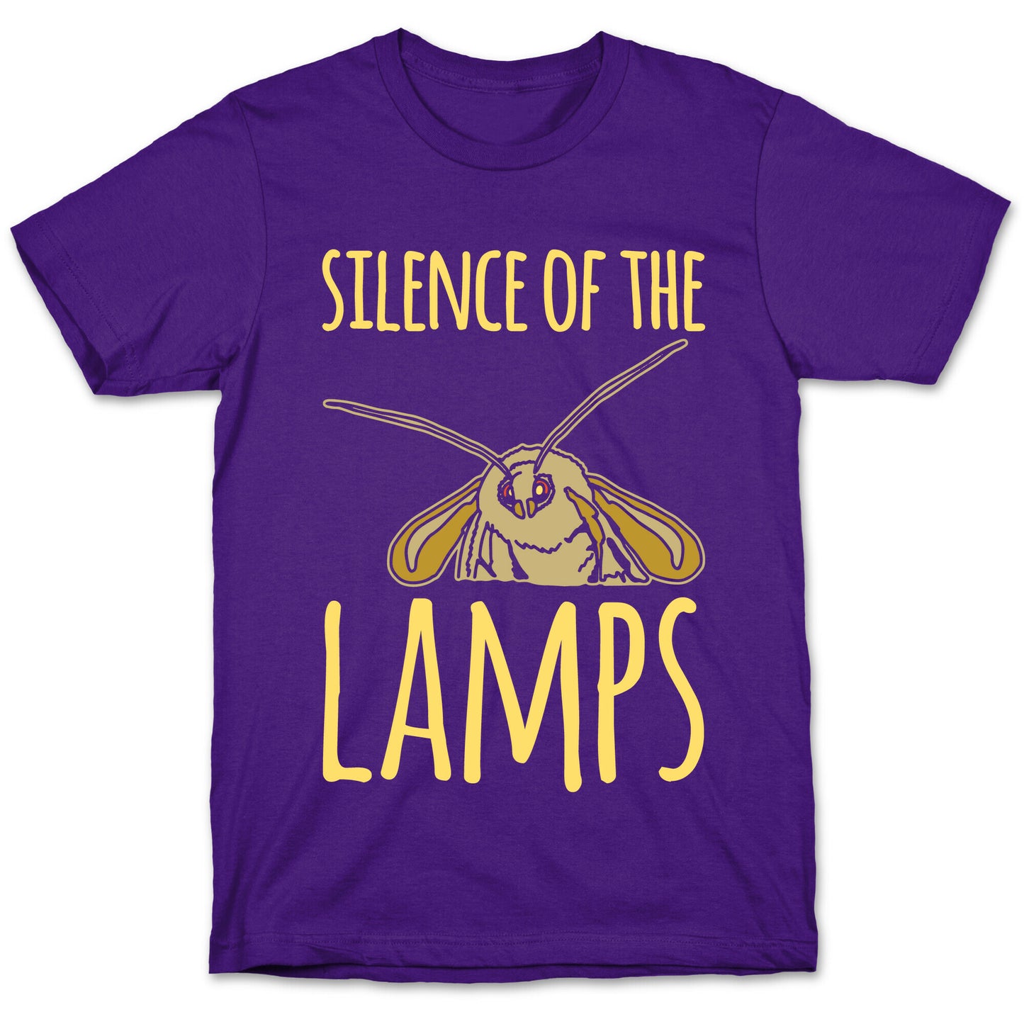Silence of The Lamps Moth Parody White Print T-Shirt
