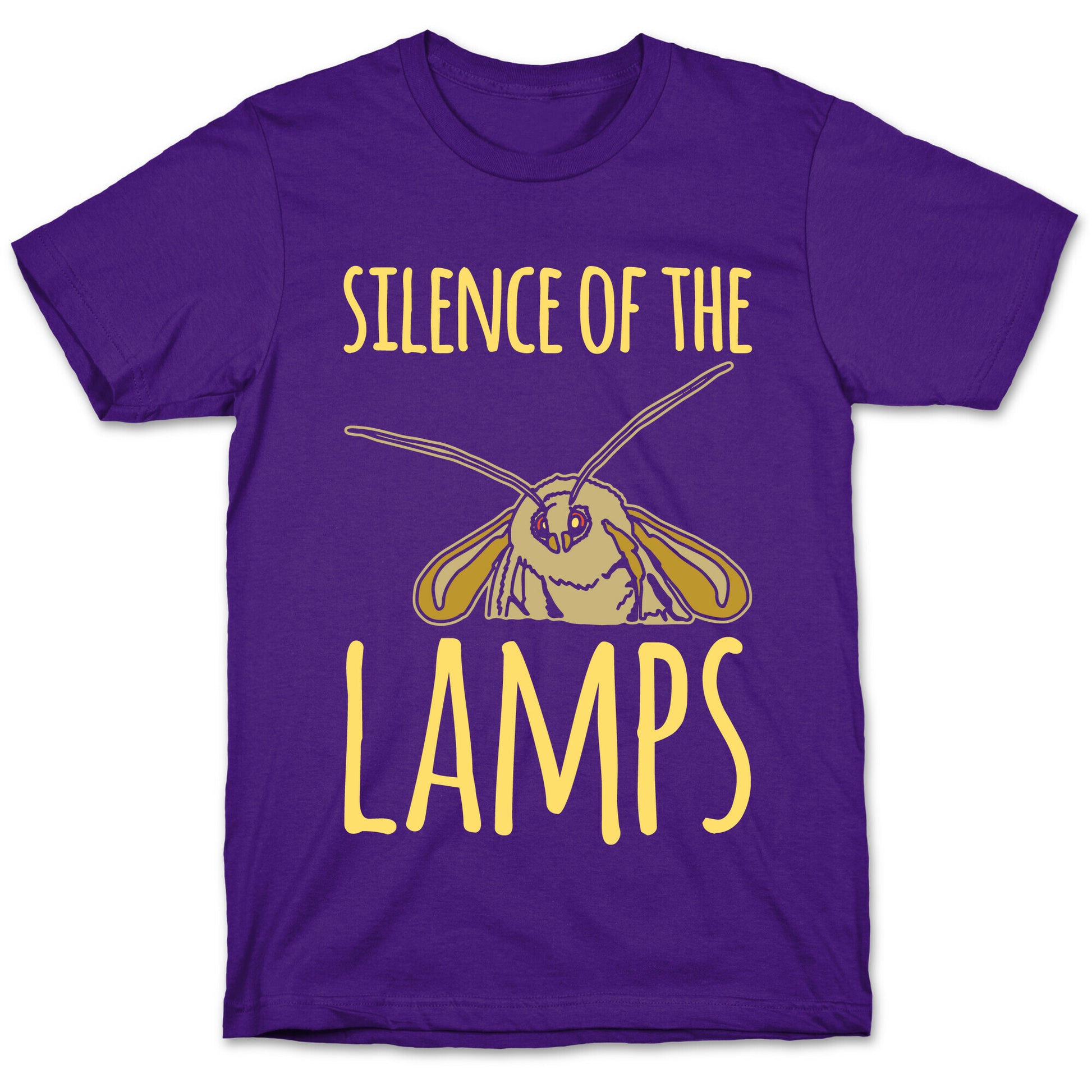 Silence of The Lamps Moth Parody White Print T-Shirt