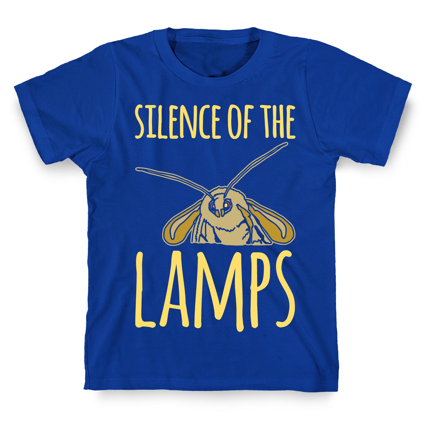 Silence of The Lamps Moth Parody White Print T-Shirt