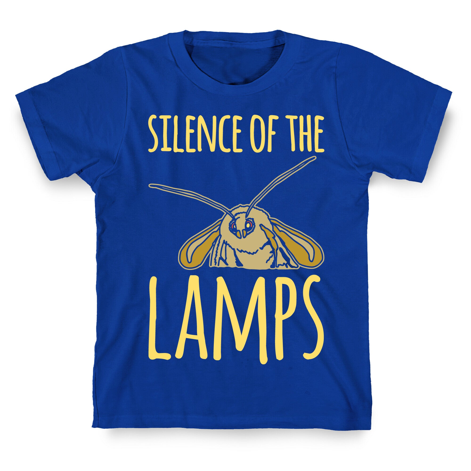 Silence of The Lamps Moth Parody White Print T-Shirt