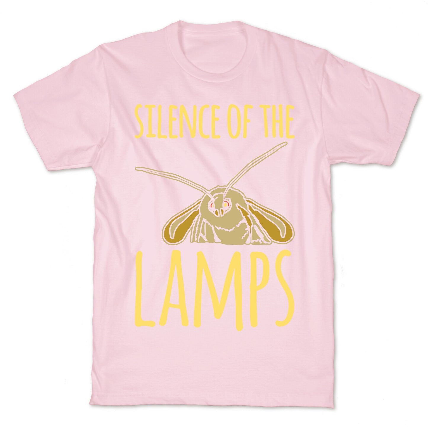 Silence of The Lamps Moth Parody White Print T-Shirt