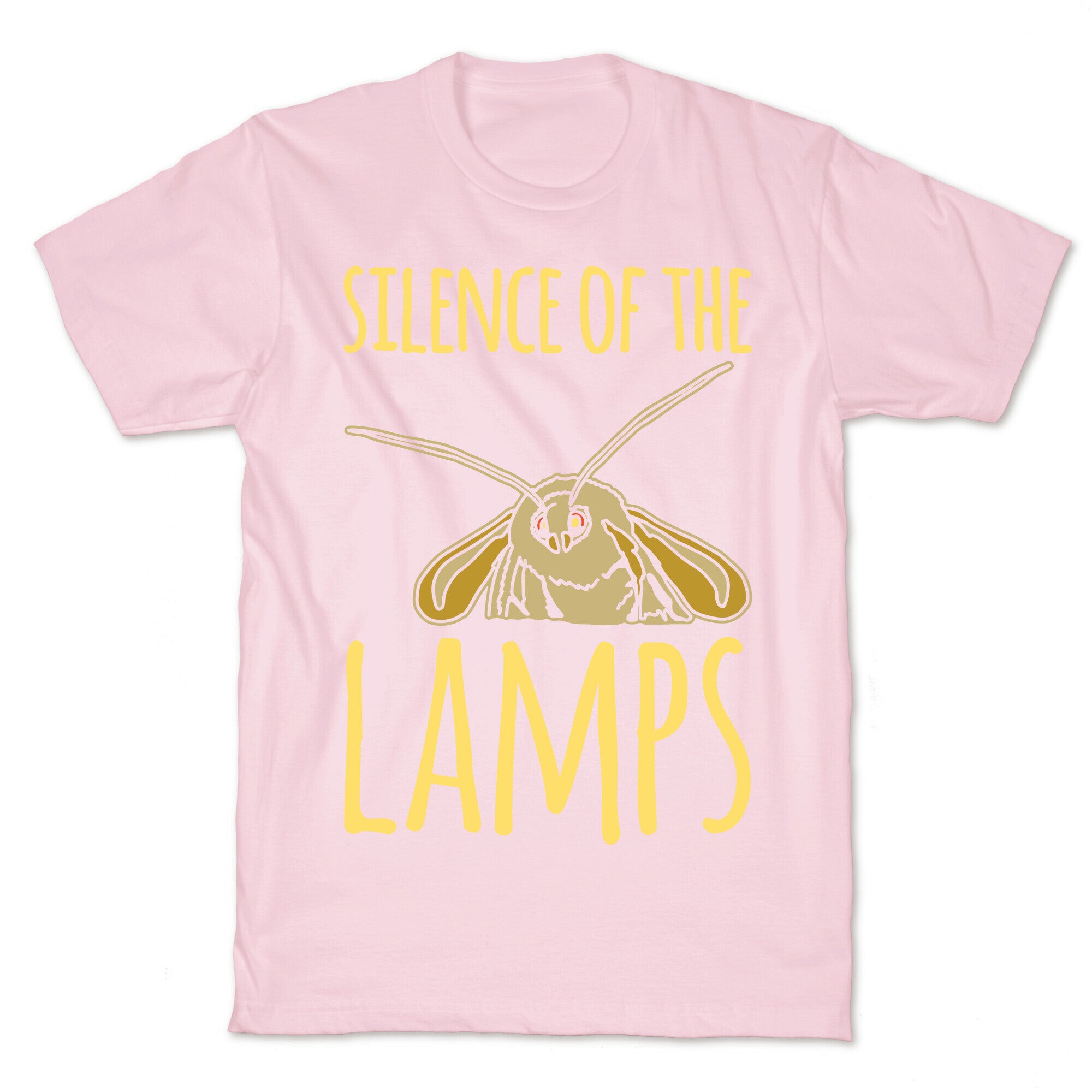 Silence of The Lamps Moth Parody White Print T-Shirt