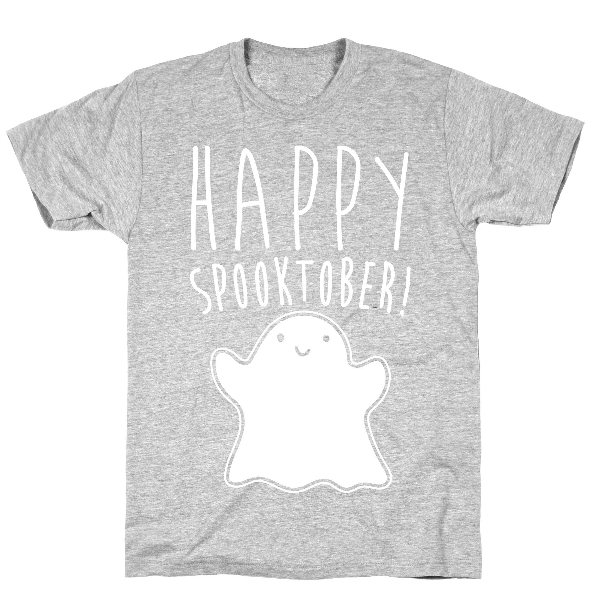 Happy Spooktober Halloween Parody White Print T-Shirt