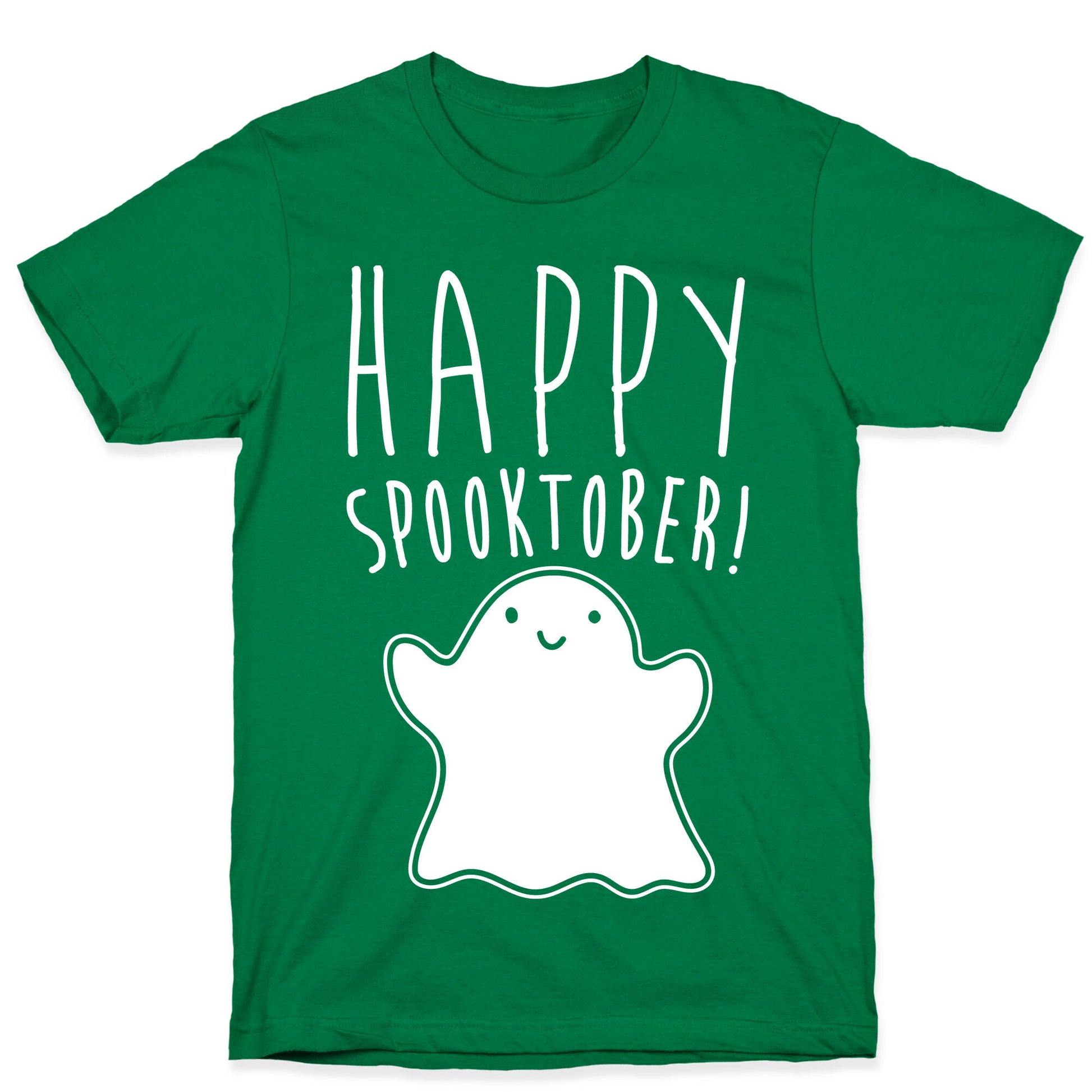 Happy Spooktober Halloween Parody White Print T-Shirt